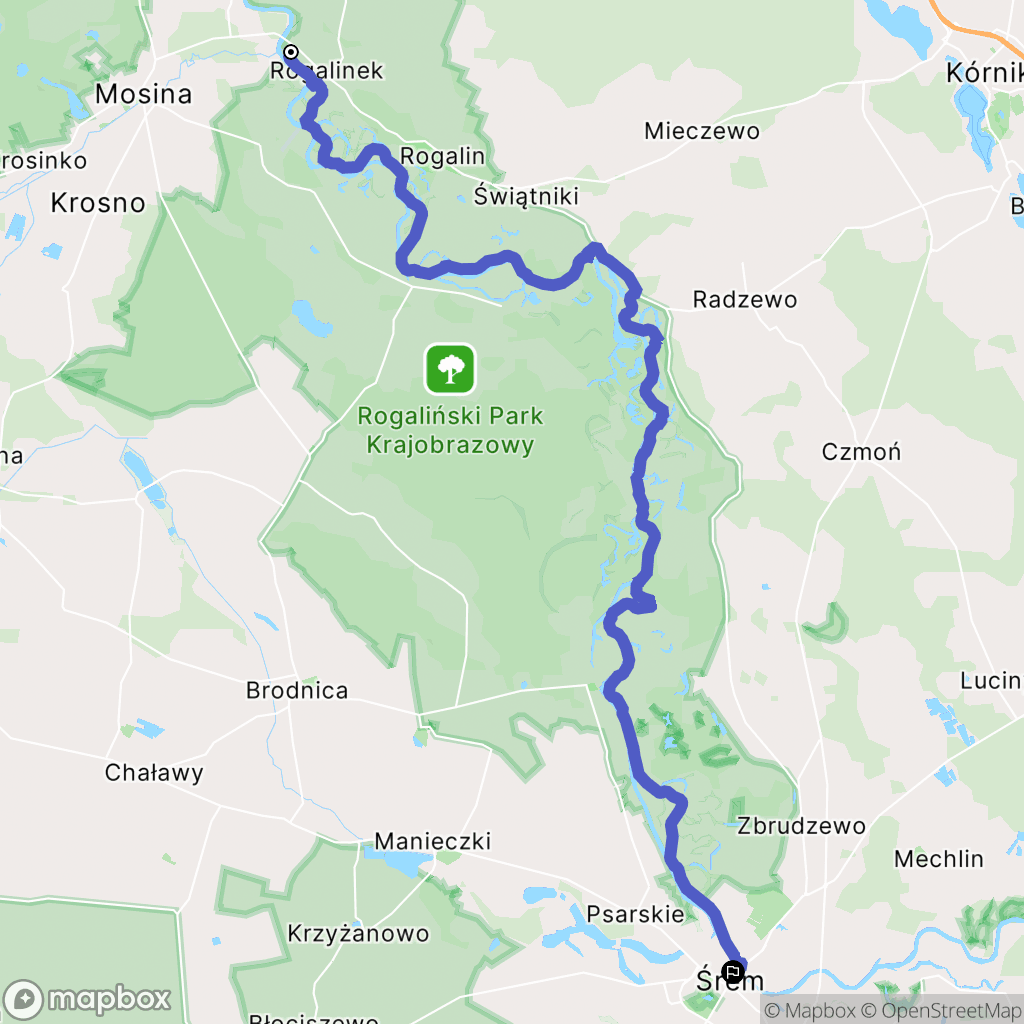 Rogalinek: mapa trasy - Poland