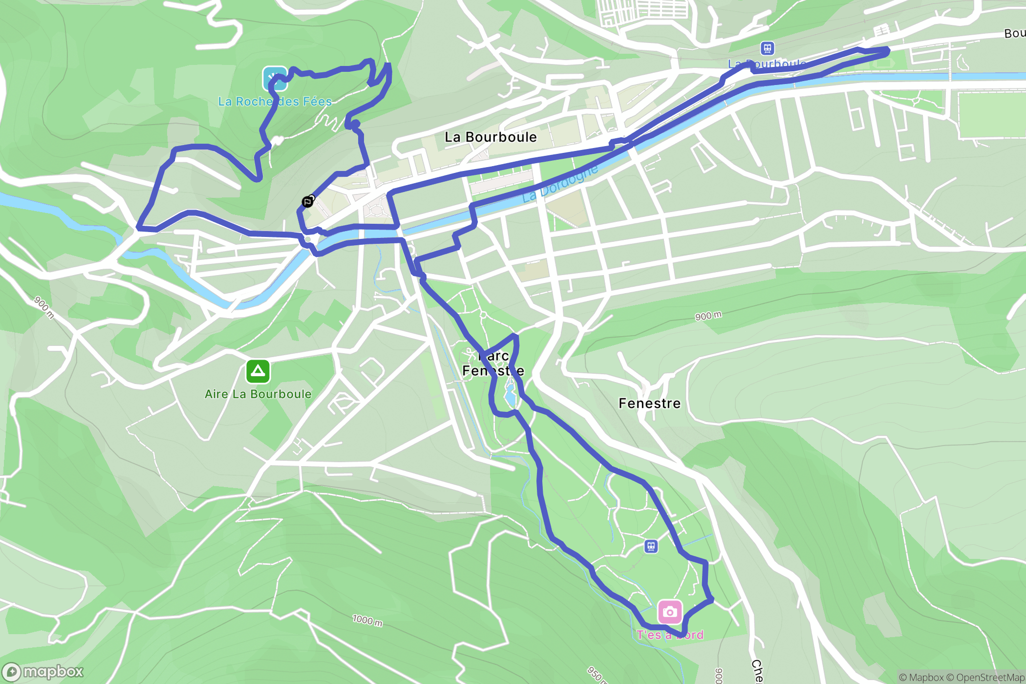 La Bourboule : carte du parcours de randonnée - France