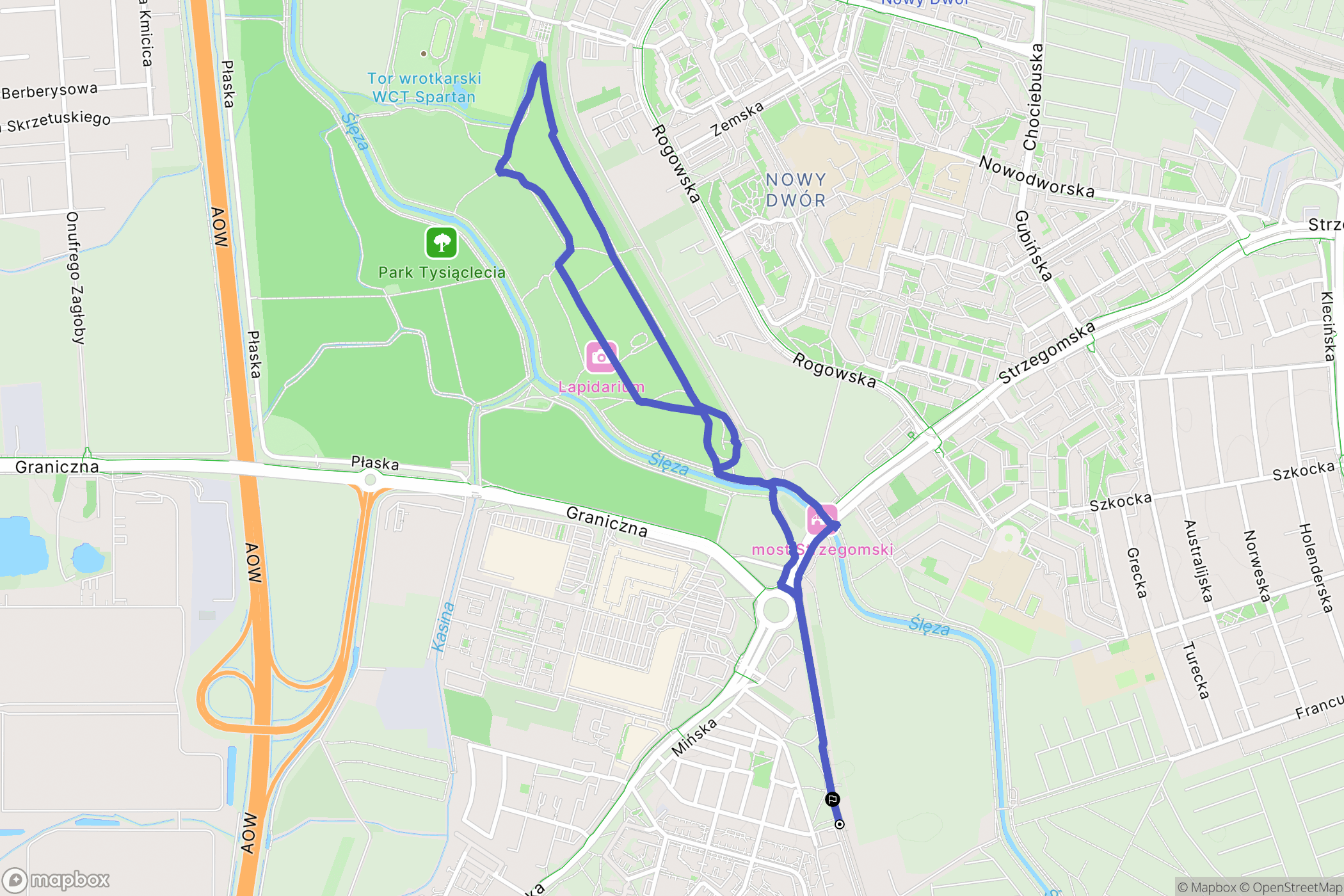 Wrocław: mapa trasy - Poland