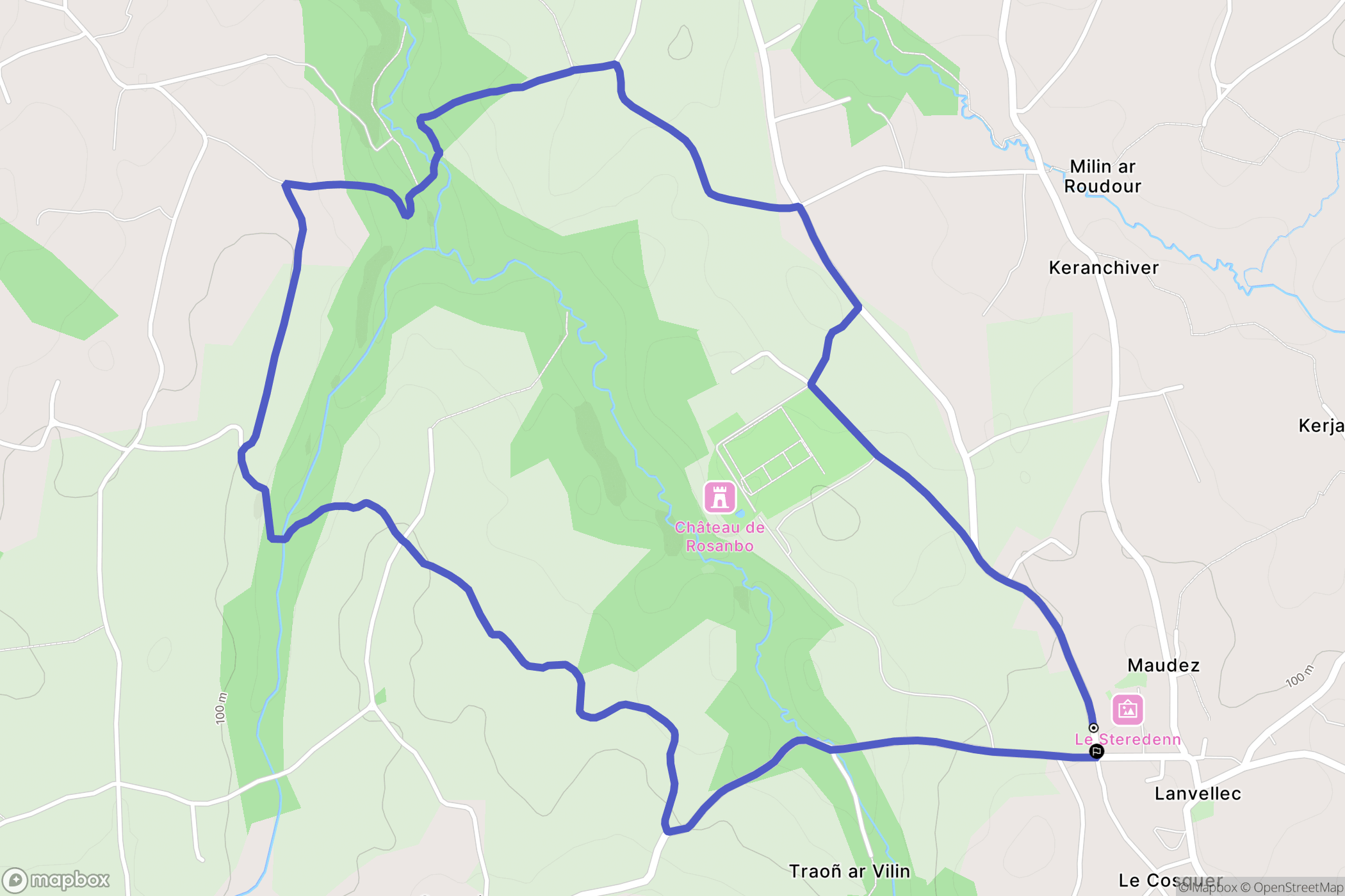 Lanvellec : carte du parcours de randonnée - France