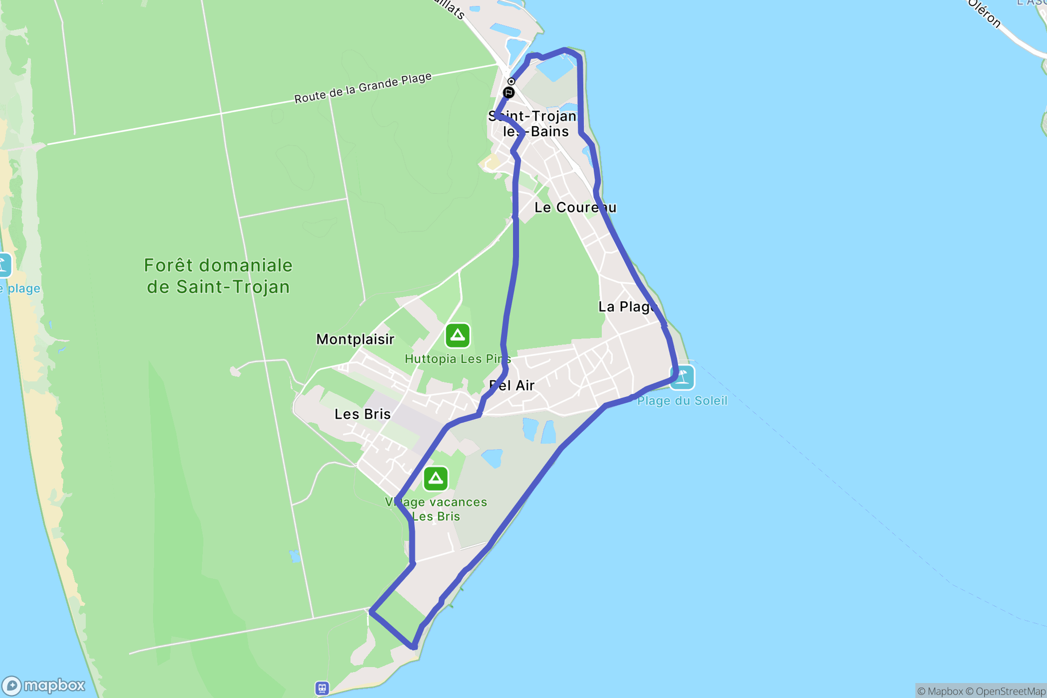 Saint-Trojan-les-Bains : carte du parcours de randonnée - France