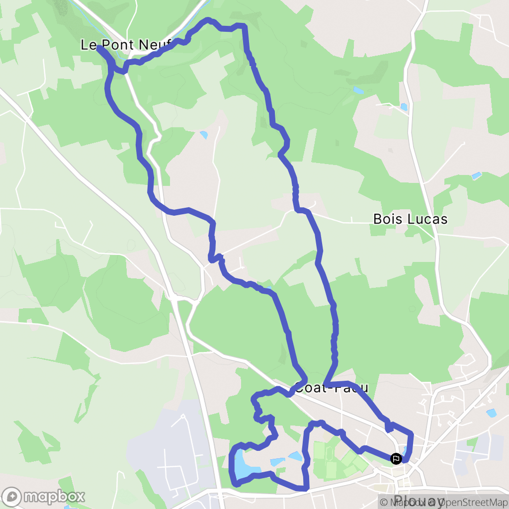 Plouay : carte du parcours de randonnée - France