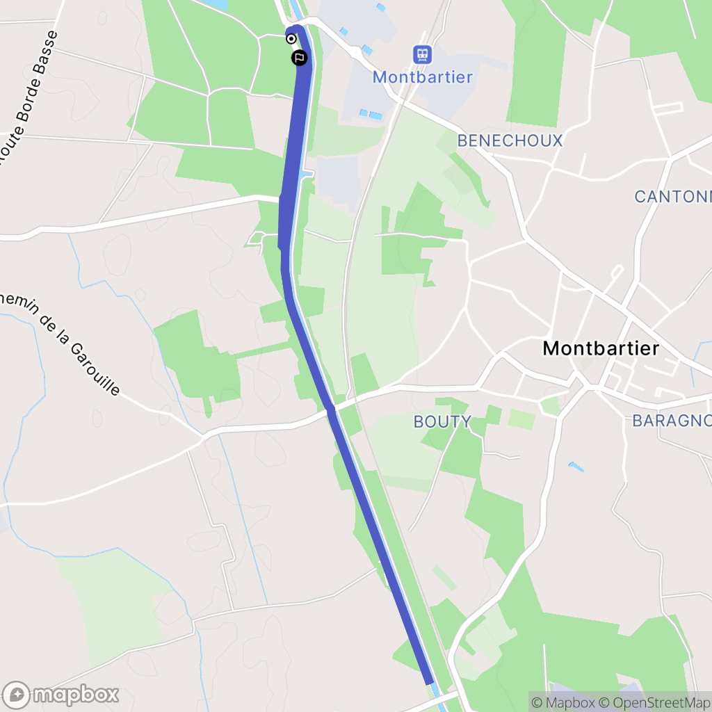 Montbartier : carte du parcours de randonnée - France