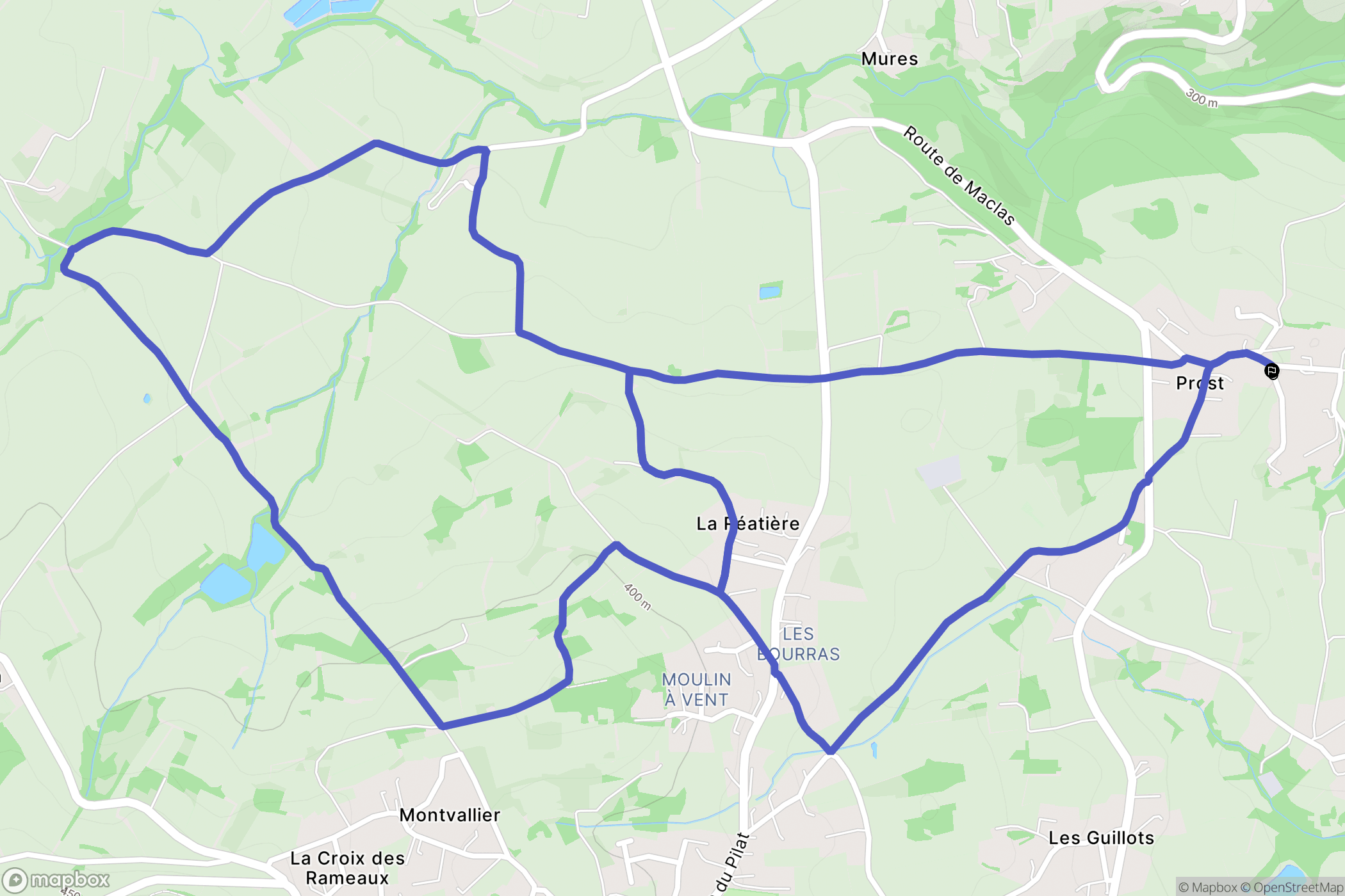 Felines : carte du parcours de randonnée - France