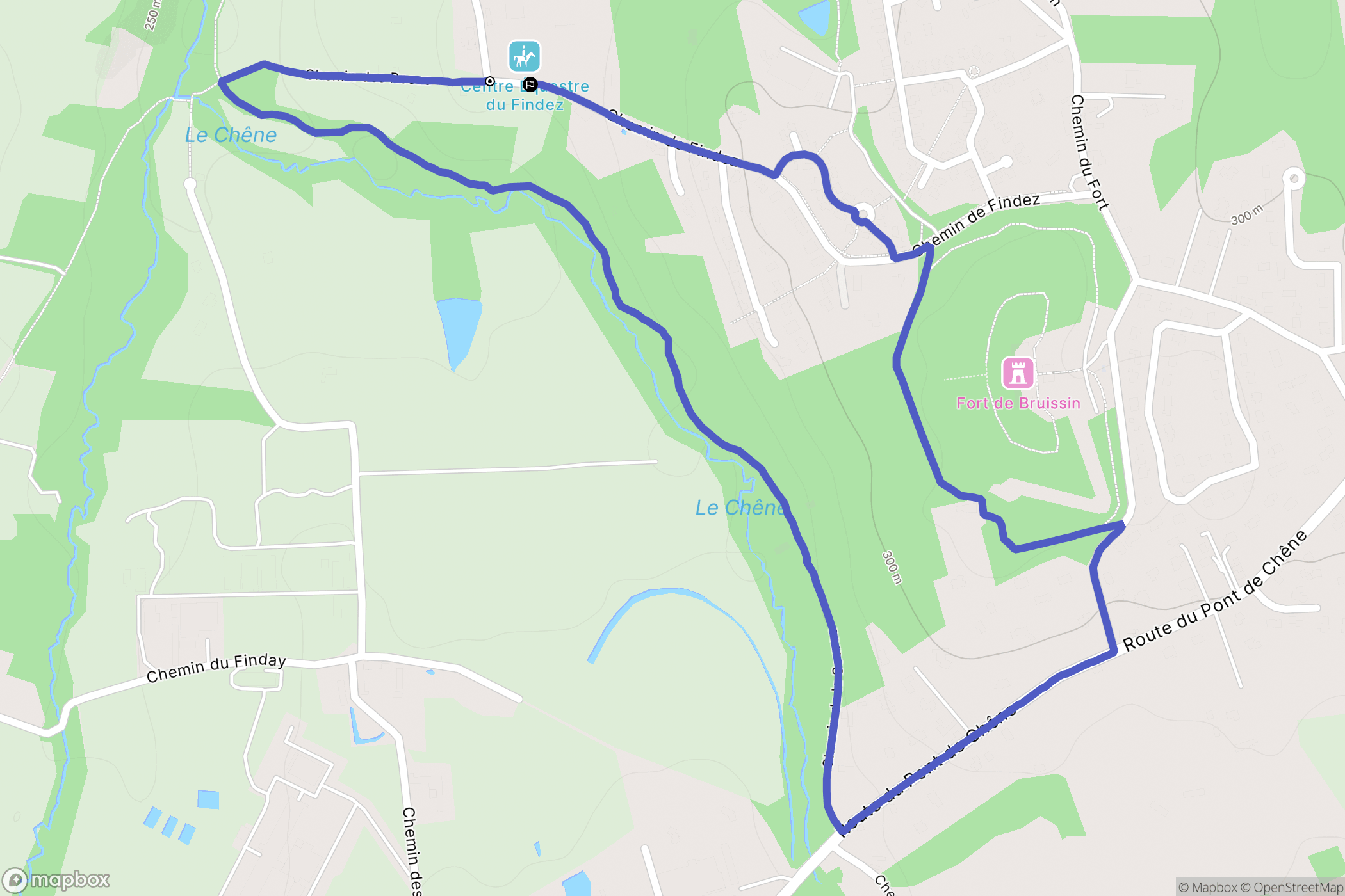 Francheville : carte du parcours de randonnée - France