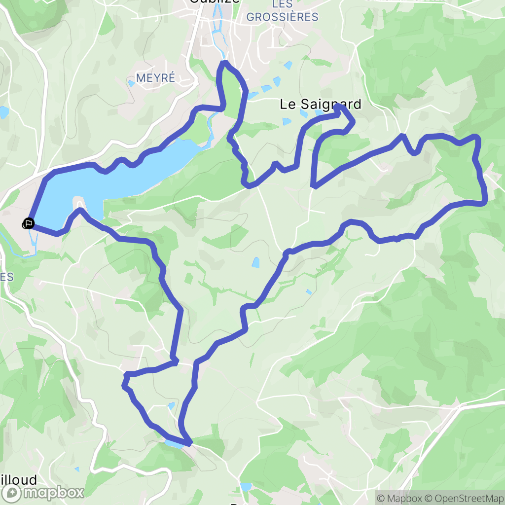 Cublize : carte du parcours de randonnée - France