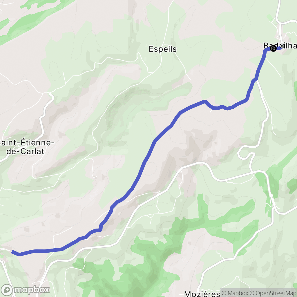 Badailhac : carte du parcours de randonnée - France