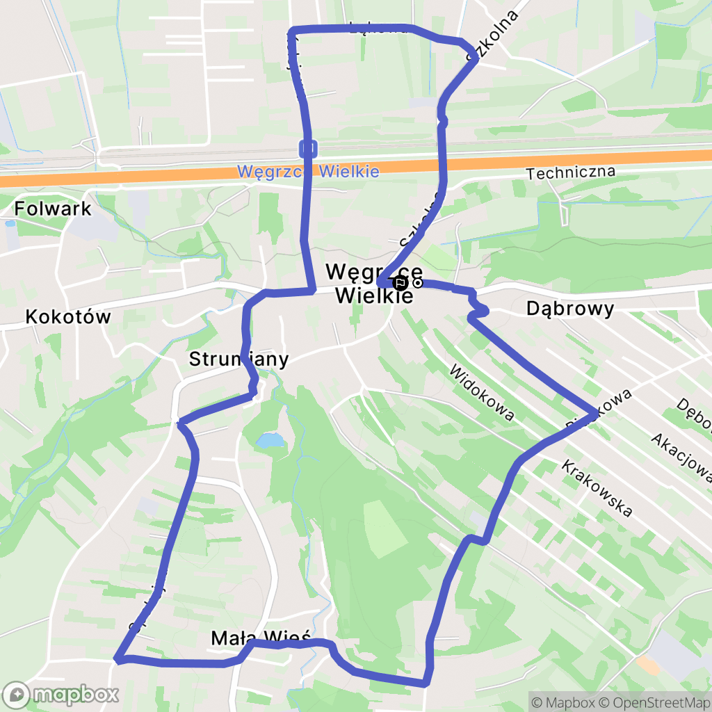 Węgrzce Wielkie: mapa trasy - Poland