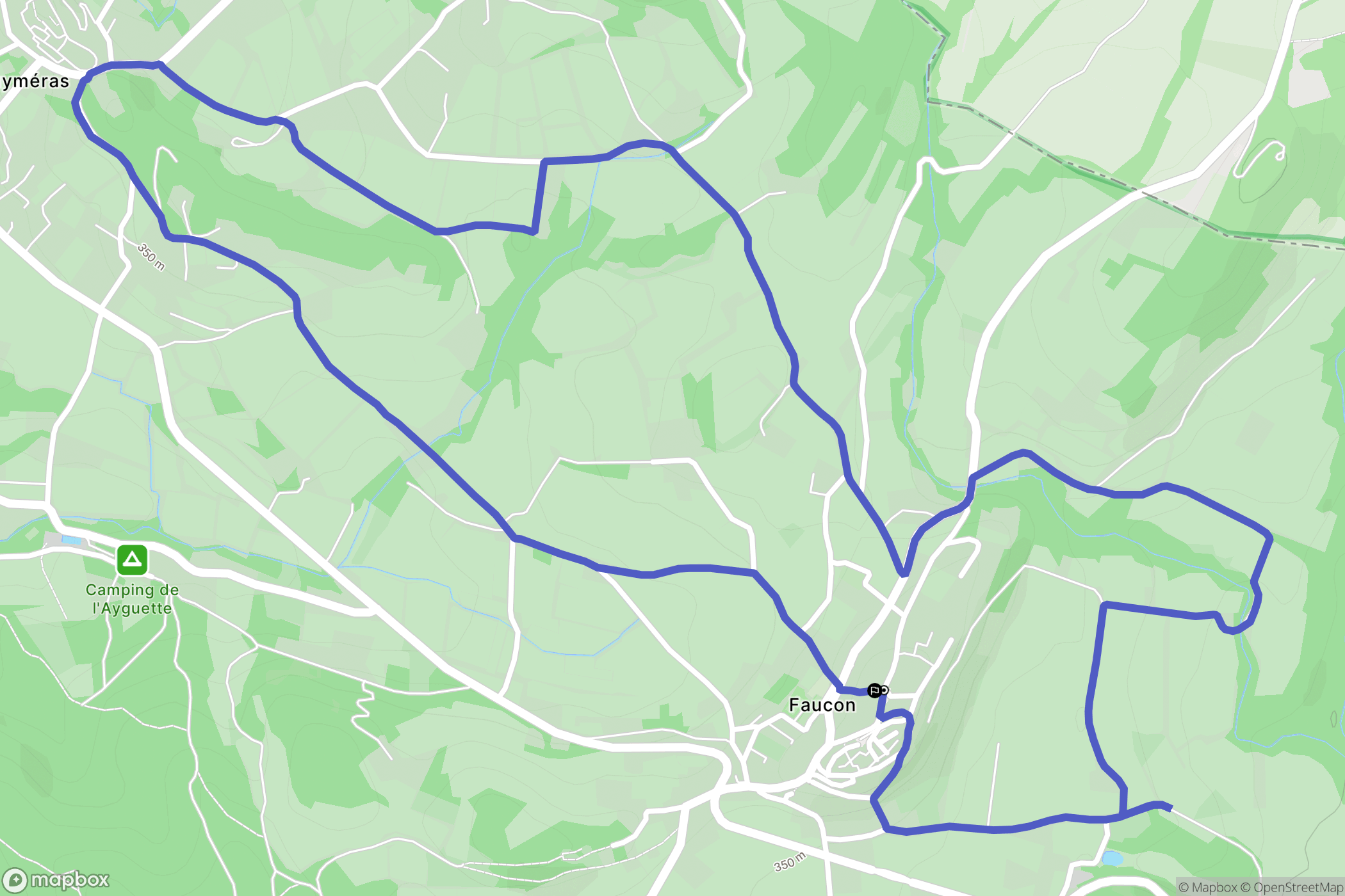 Faucon : carte du parcours de randonnée - France