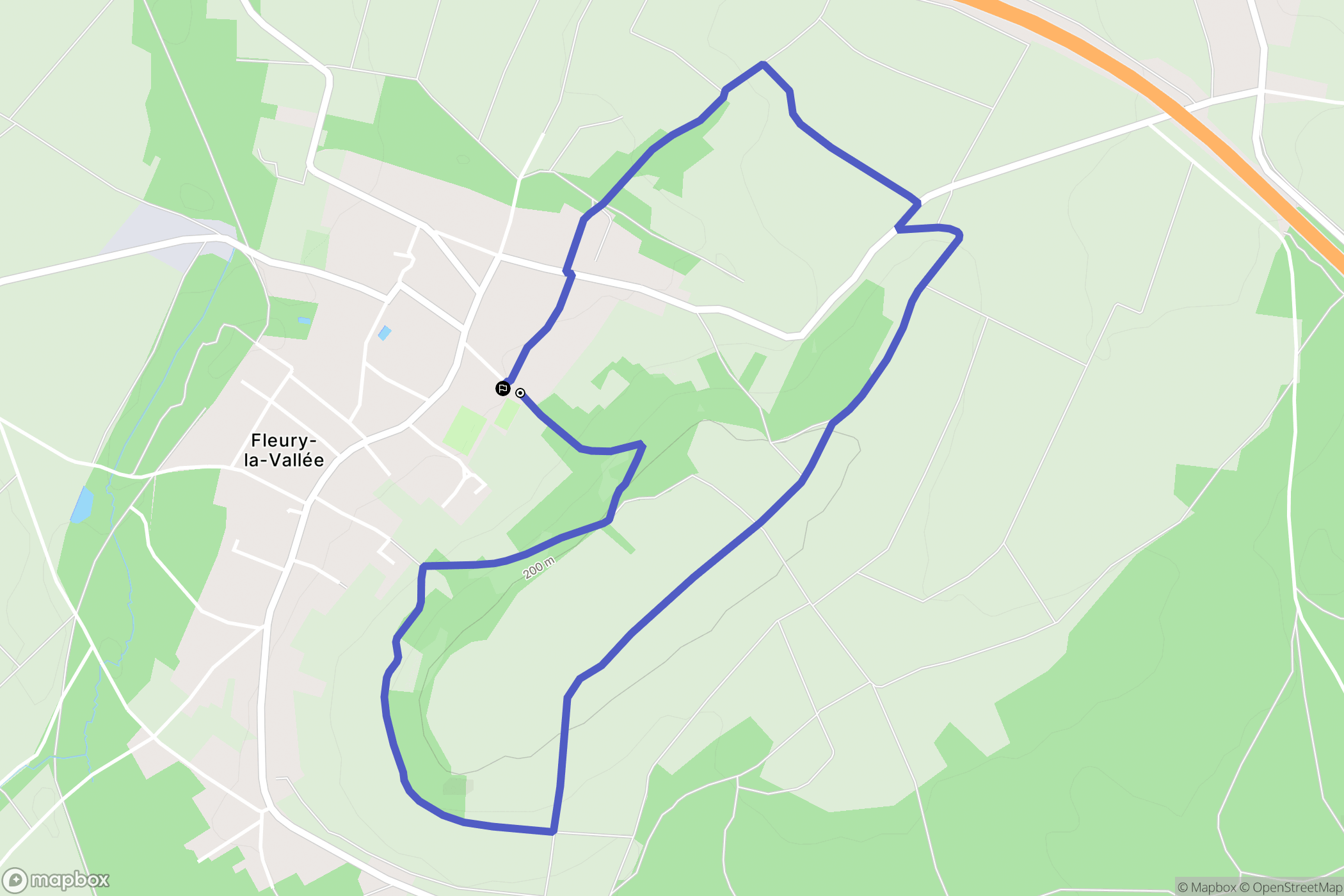 Fleury-la-Vallée : carte du parcours de randonnée - France