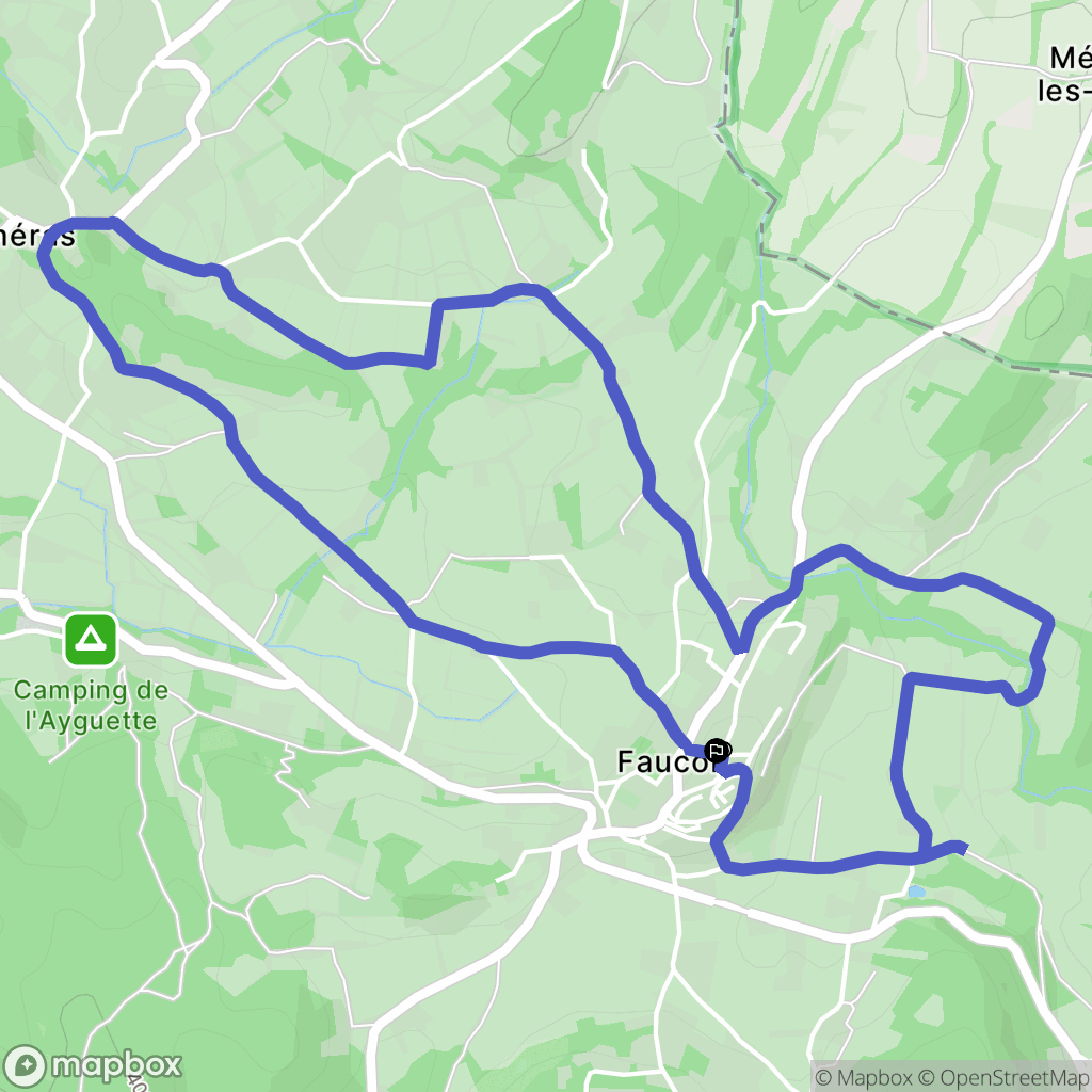 Faucon : carte du parcours de randonnée - France