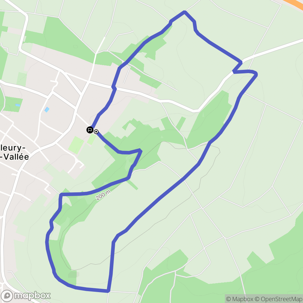 Fleury-la-Vallée : carte du parcours de randonnée - France