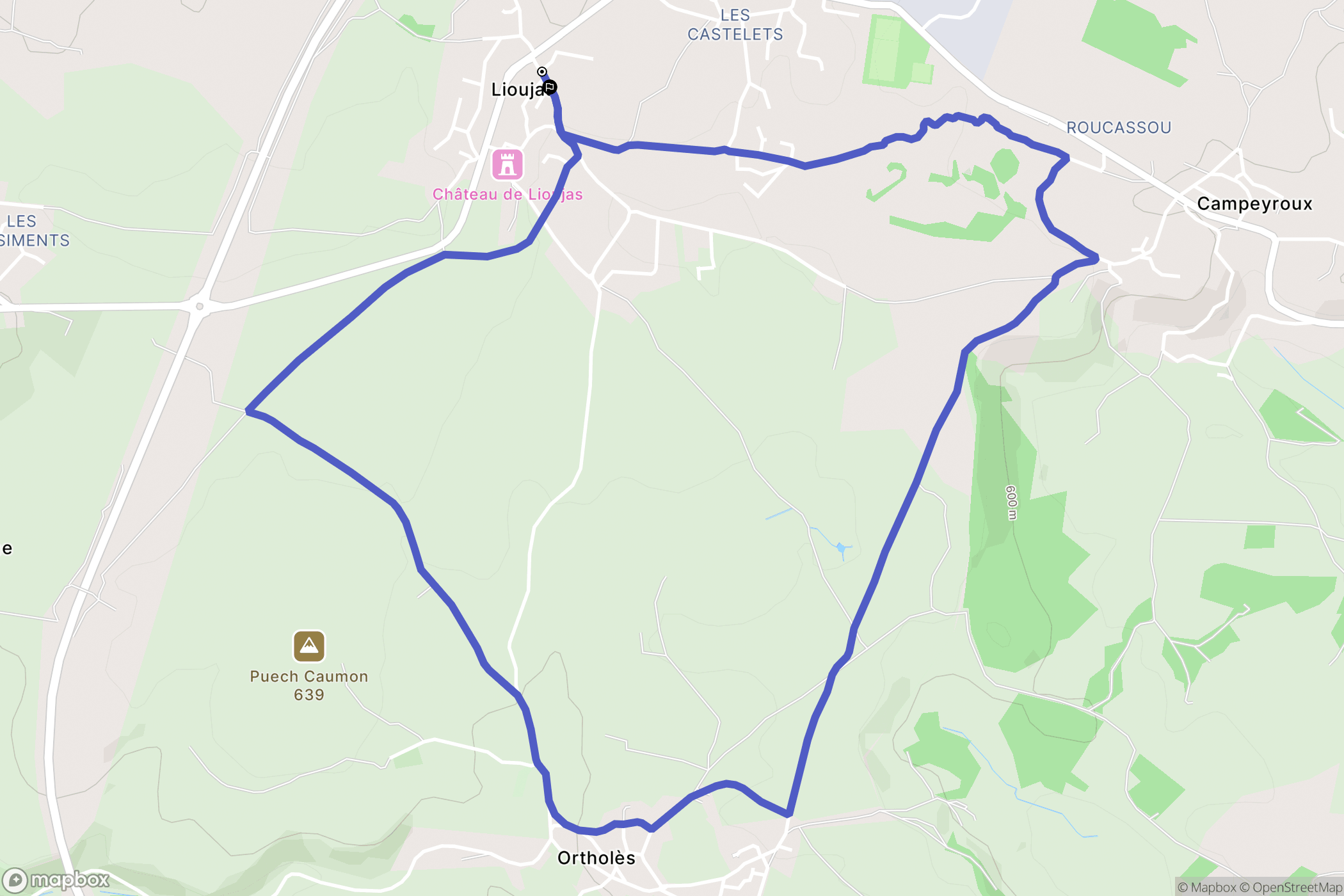 La Loubière : carte du parcours de randonnée - France