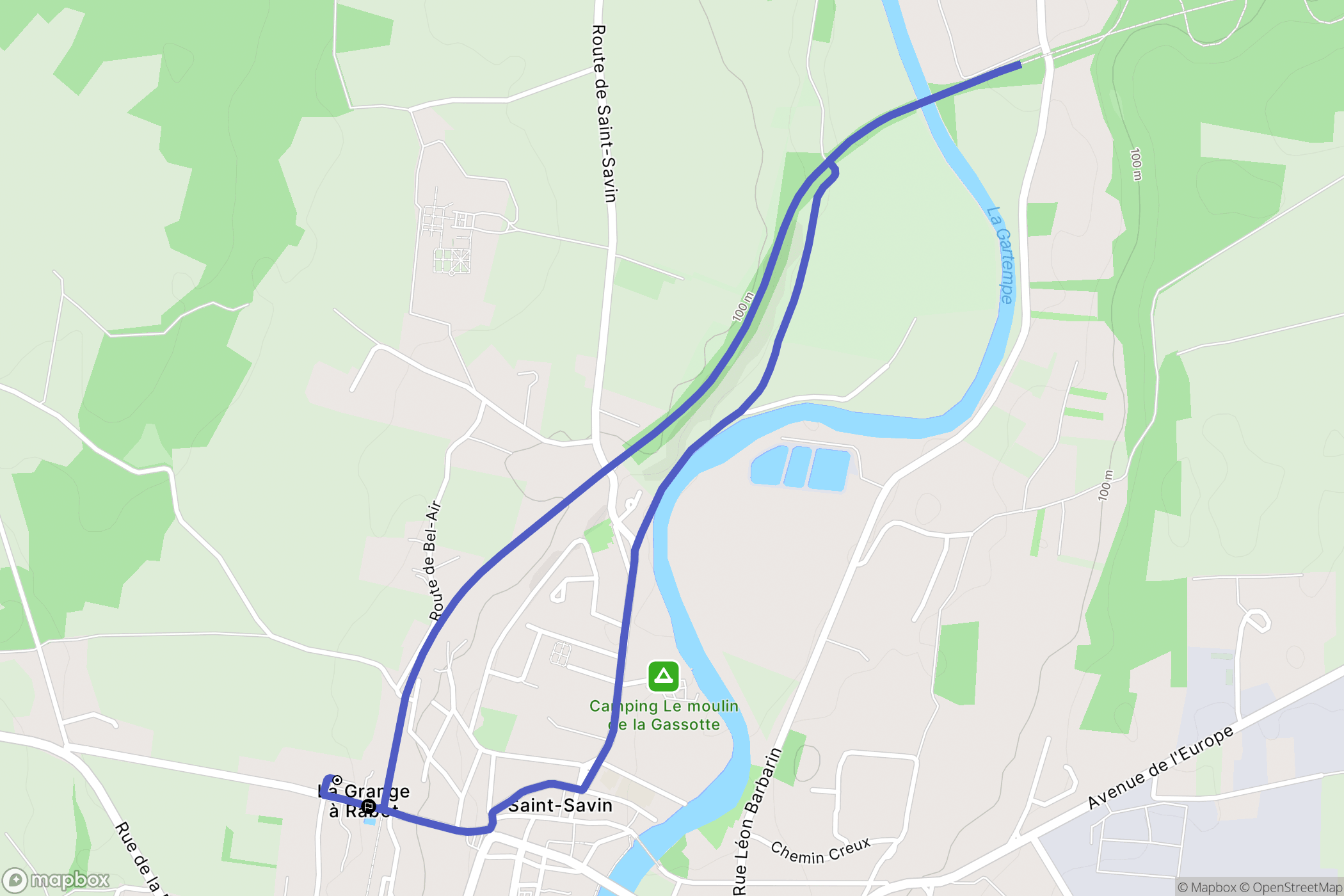 Saint-Savin : carte du parcours de randonnée - France