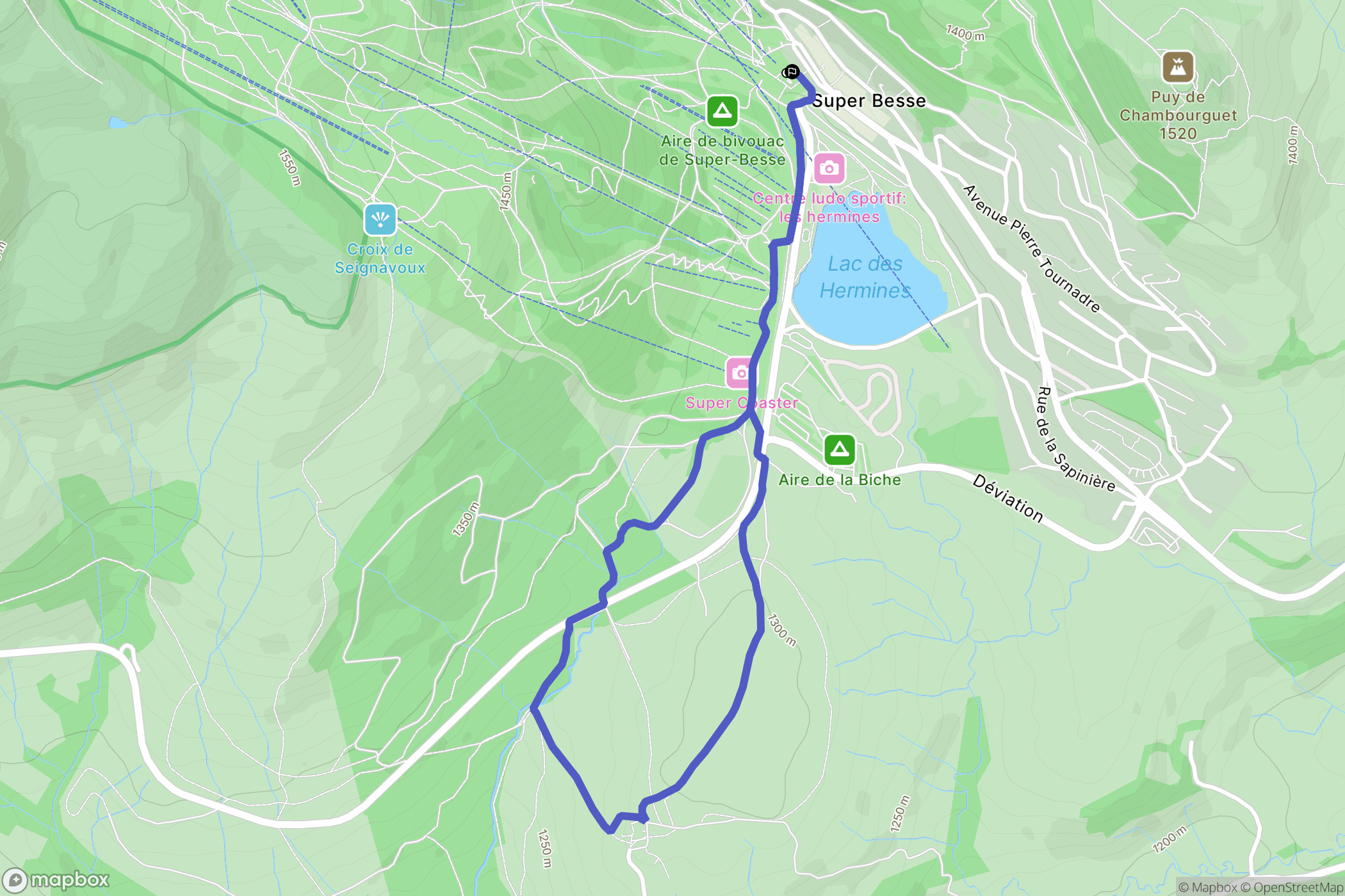 Besse-et-Saint-Anastaise : carte du parcours de randonnée - France