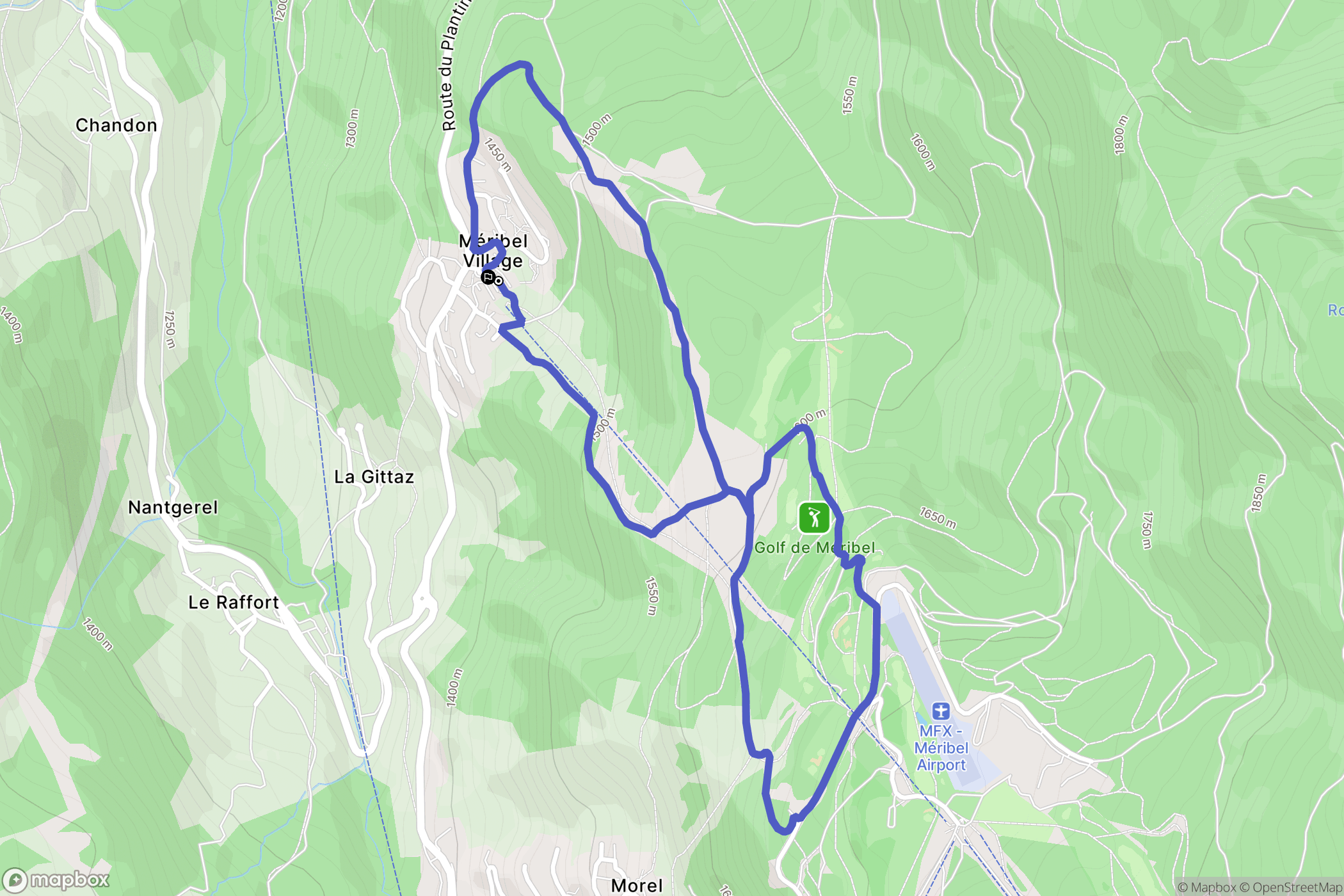 Les Allues : carte du parcours de randonnée - France