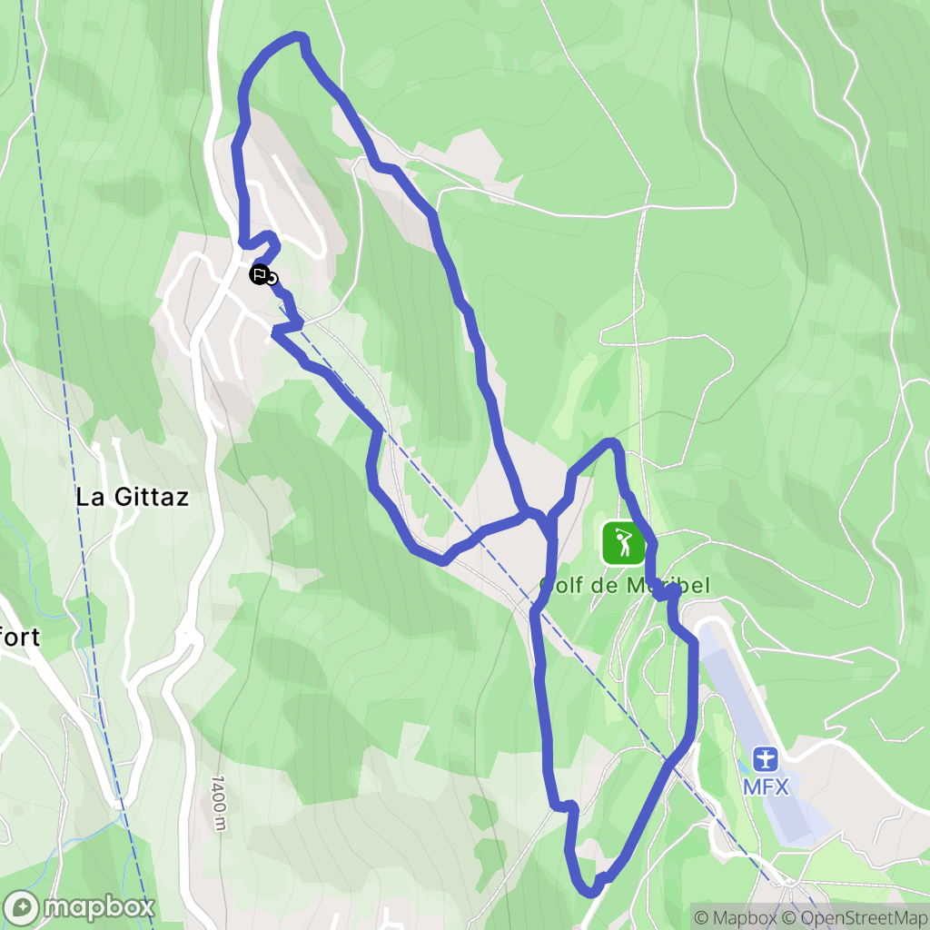 Les Allues : carte du parcours de randonnée - France