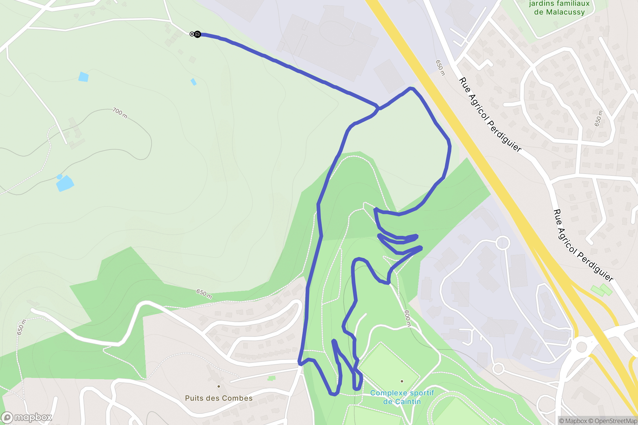 La Ricamarie : carte du parcours de randonnée - France