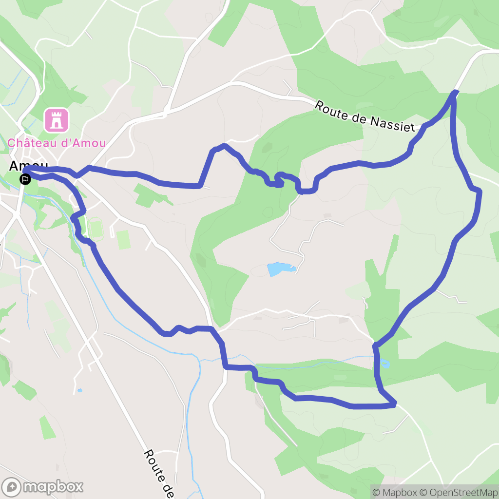 Amou : carte du parcours de randonnée - France