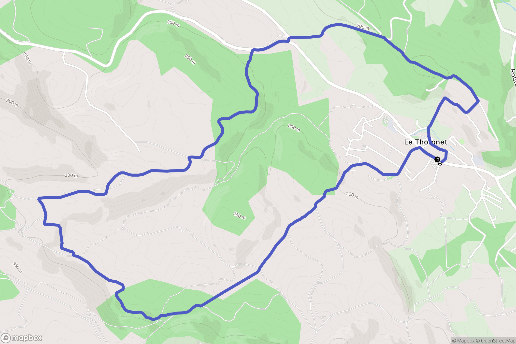 Le Thoronet : carte du parcours de randonnée - France