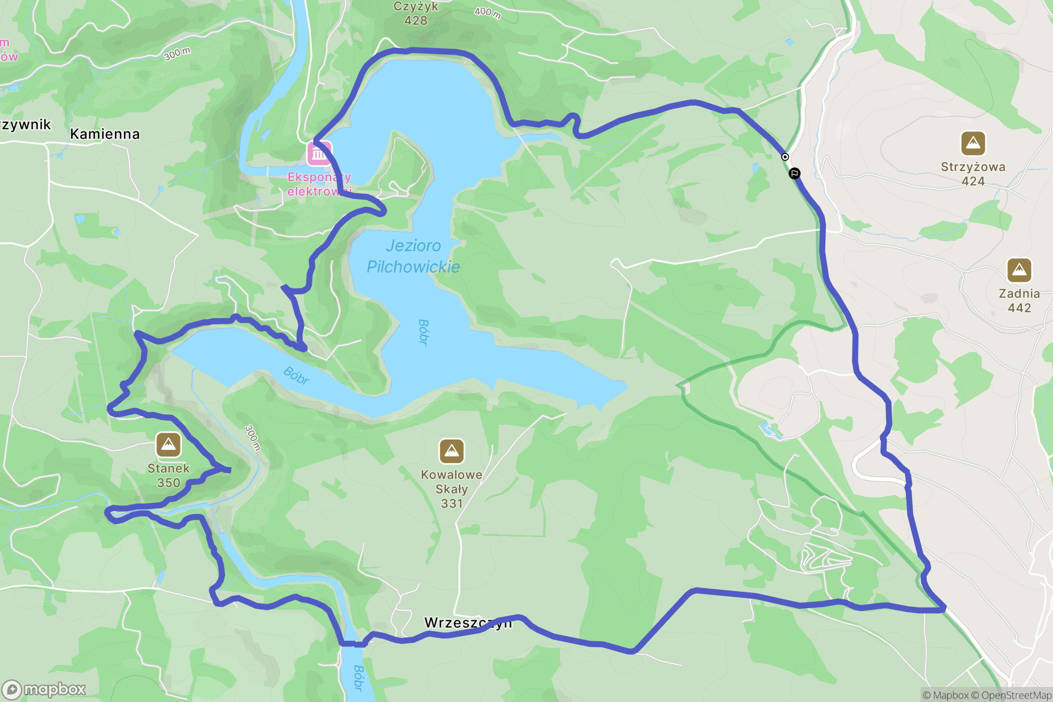 Strzyżowiec: mapa trasy - Poland