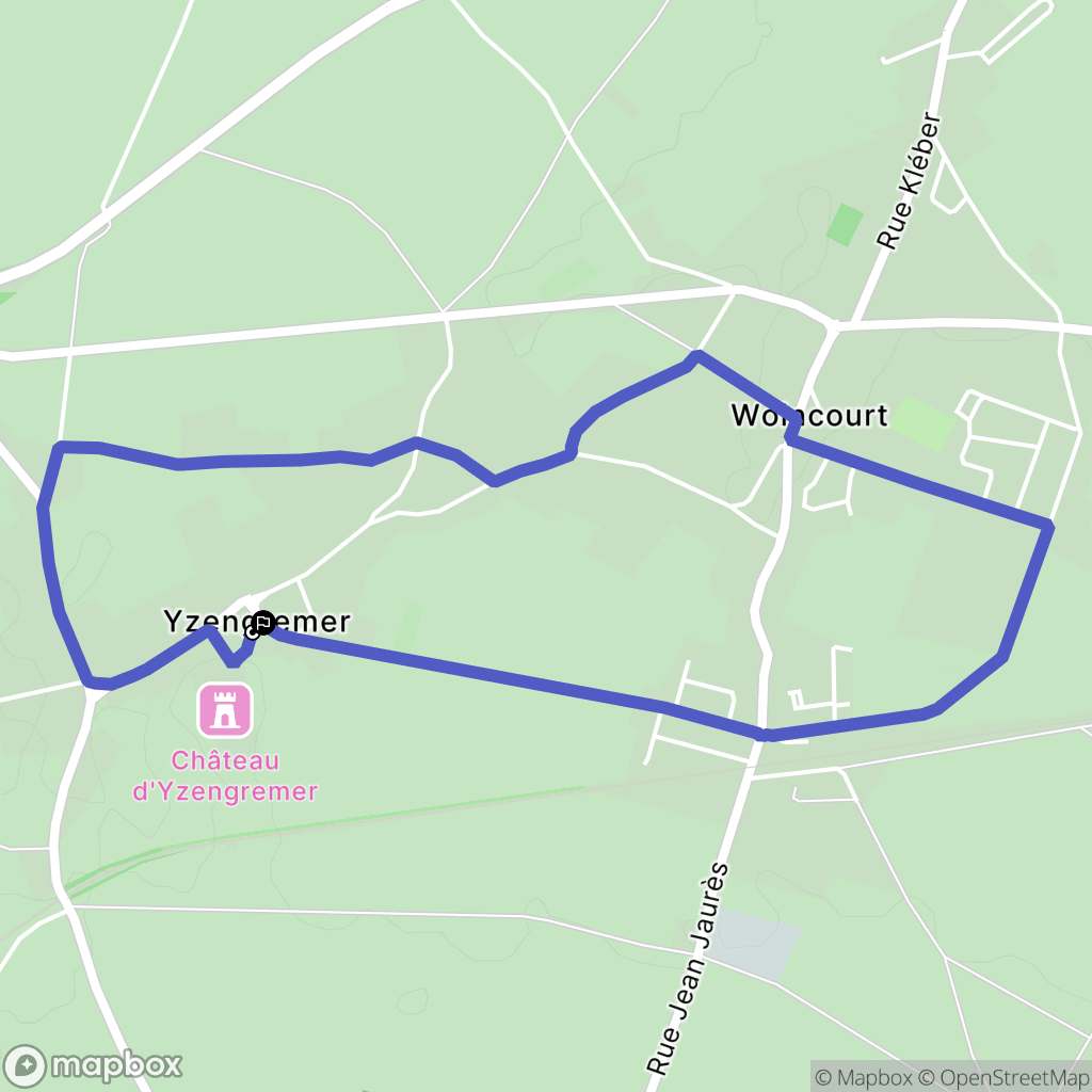 Yzengremer : carte du parcours de randonnée - France