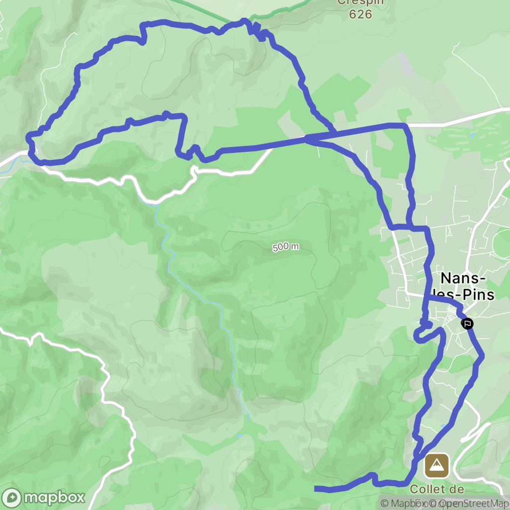 Nans-les-Pins : carte du parcours de randonnée - France