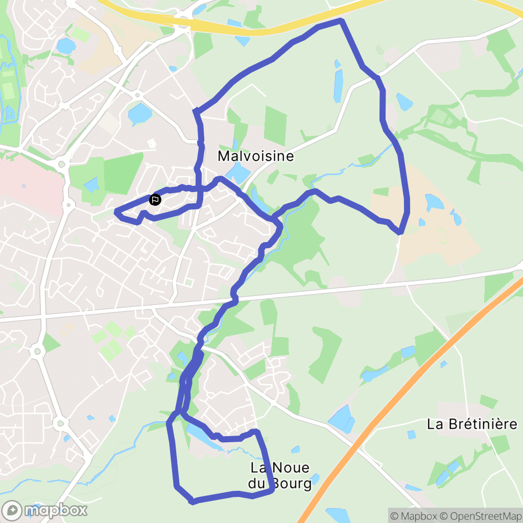 La Roche-sur-Yon : carte du parcours de randonnée - France