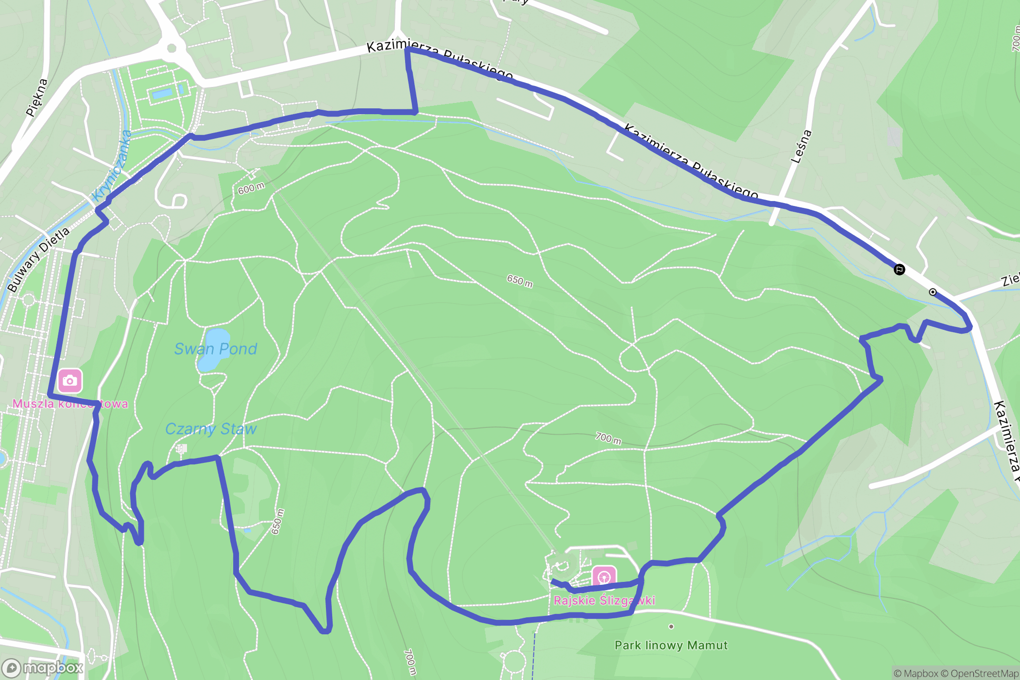 Krynica-Zdrój: mapa trasy - Poland