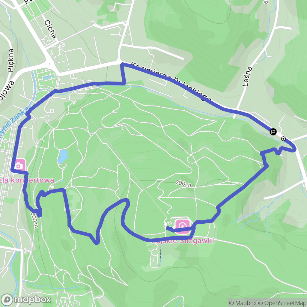 Krynica-Zdrój: mapa trasy - Poland