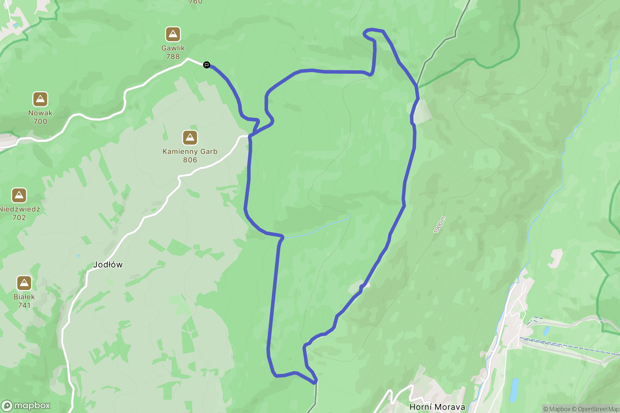 Nowa Wieś: mapa trasy - Poland