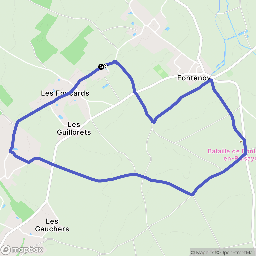 Fontenoy : carte du parcours de randonnée - France