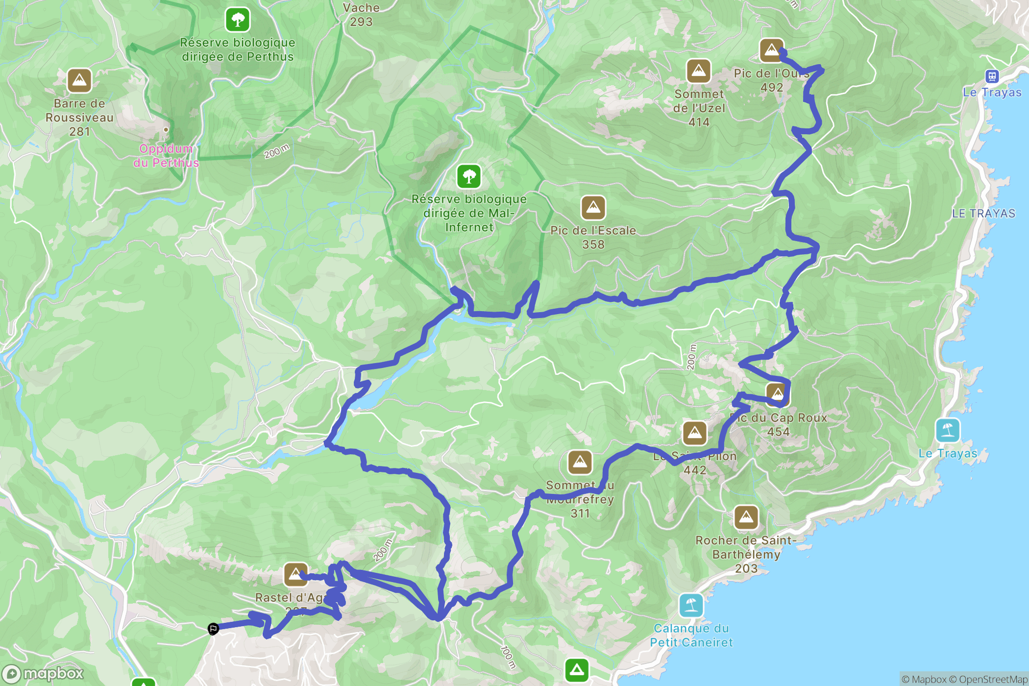 Saint-Raphaël : carte du parcours de randonnée - France