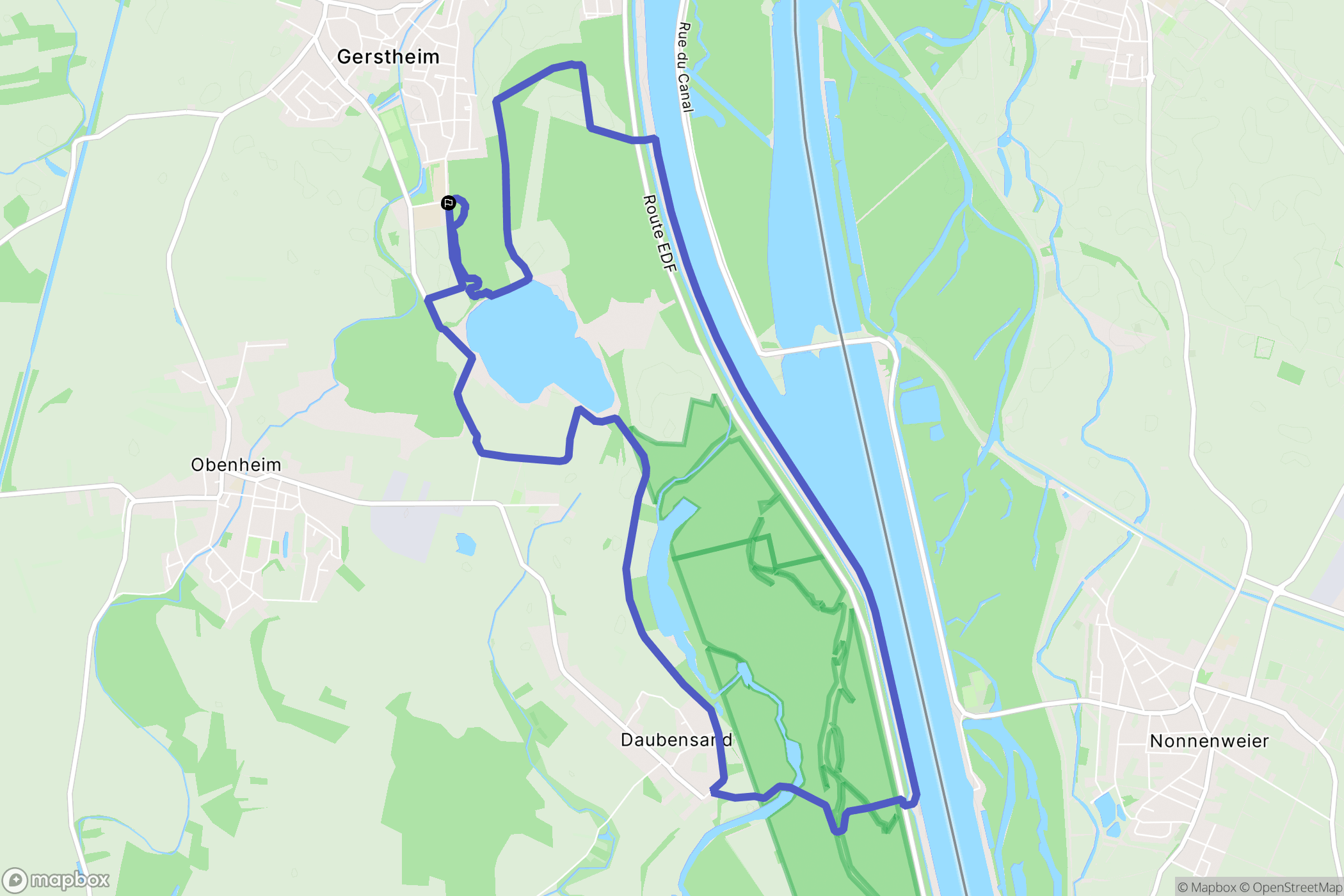Gerstheim : carte du parcours de randonnée - France