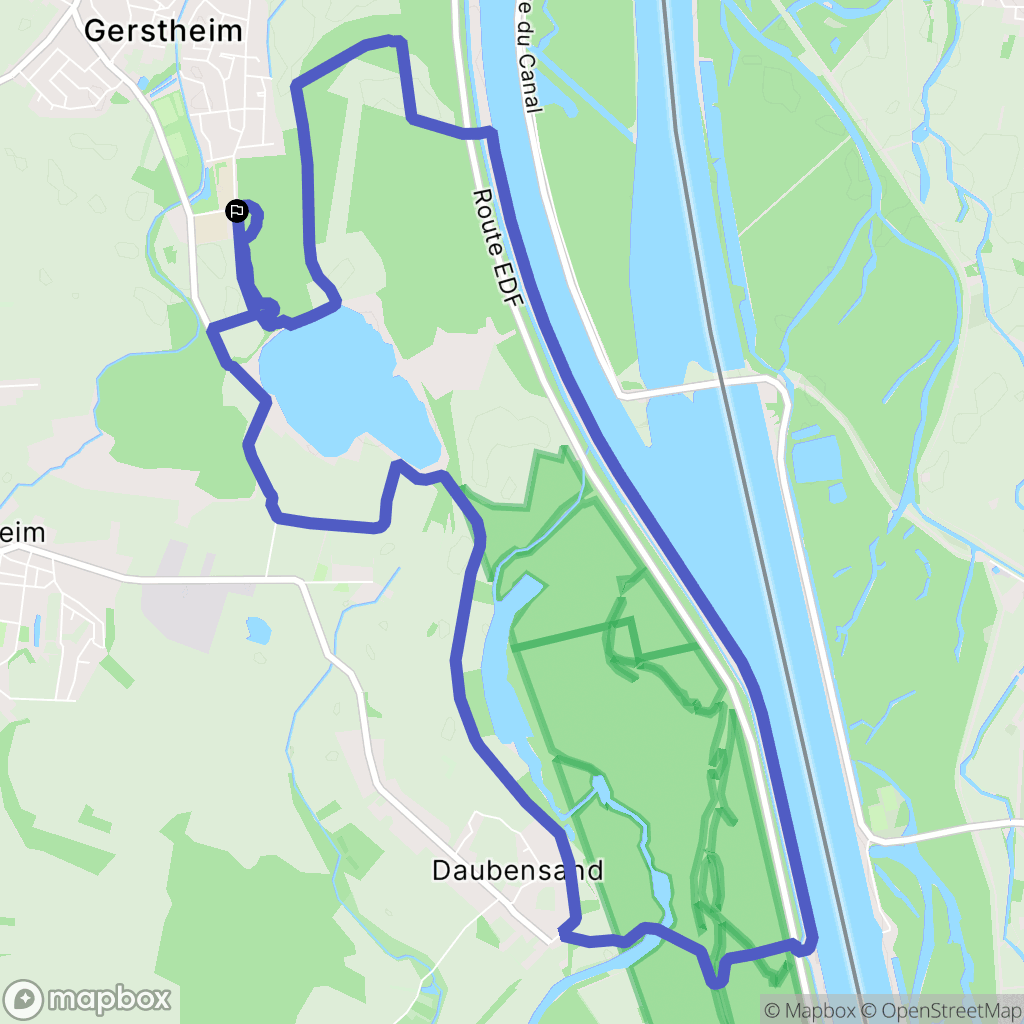 Gerstheim : carte du parcours de randonnée - France