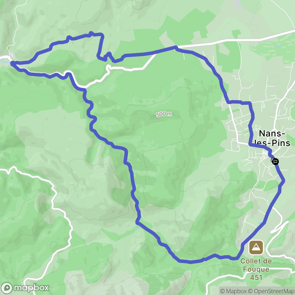 Nans-les-Pins : carte du parcours de randonnée - France