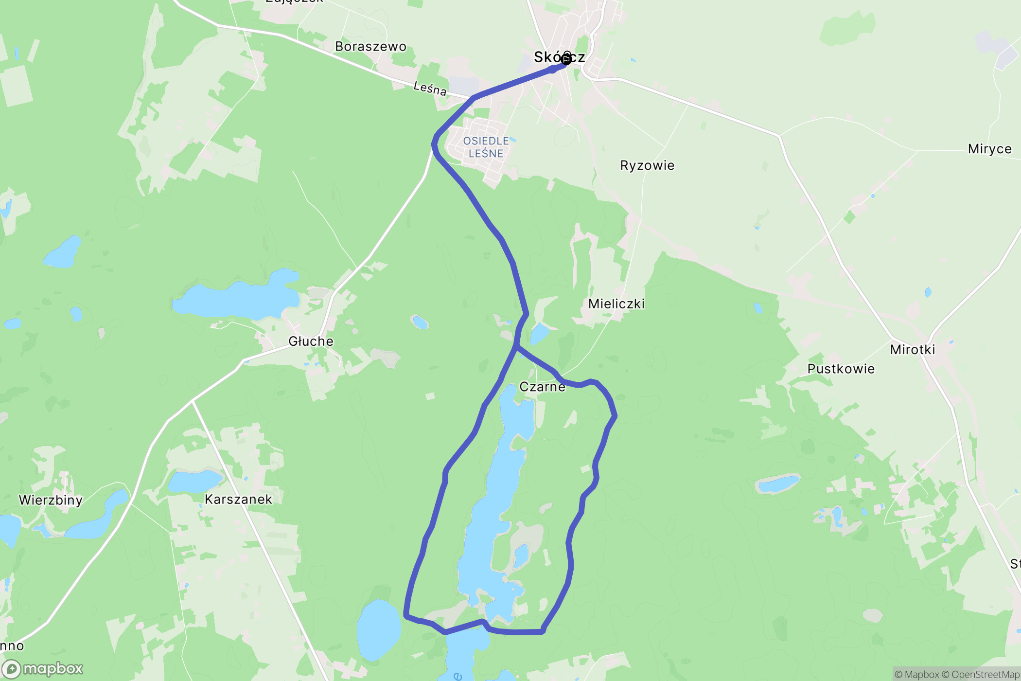 Skórcz: mapa trasy - Poland