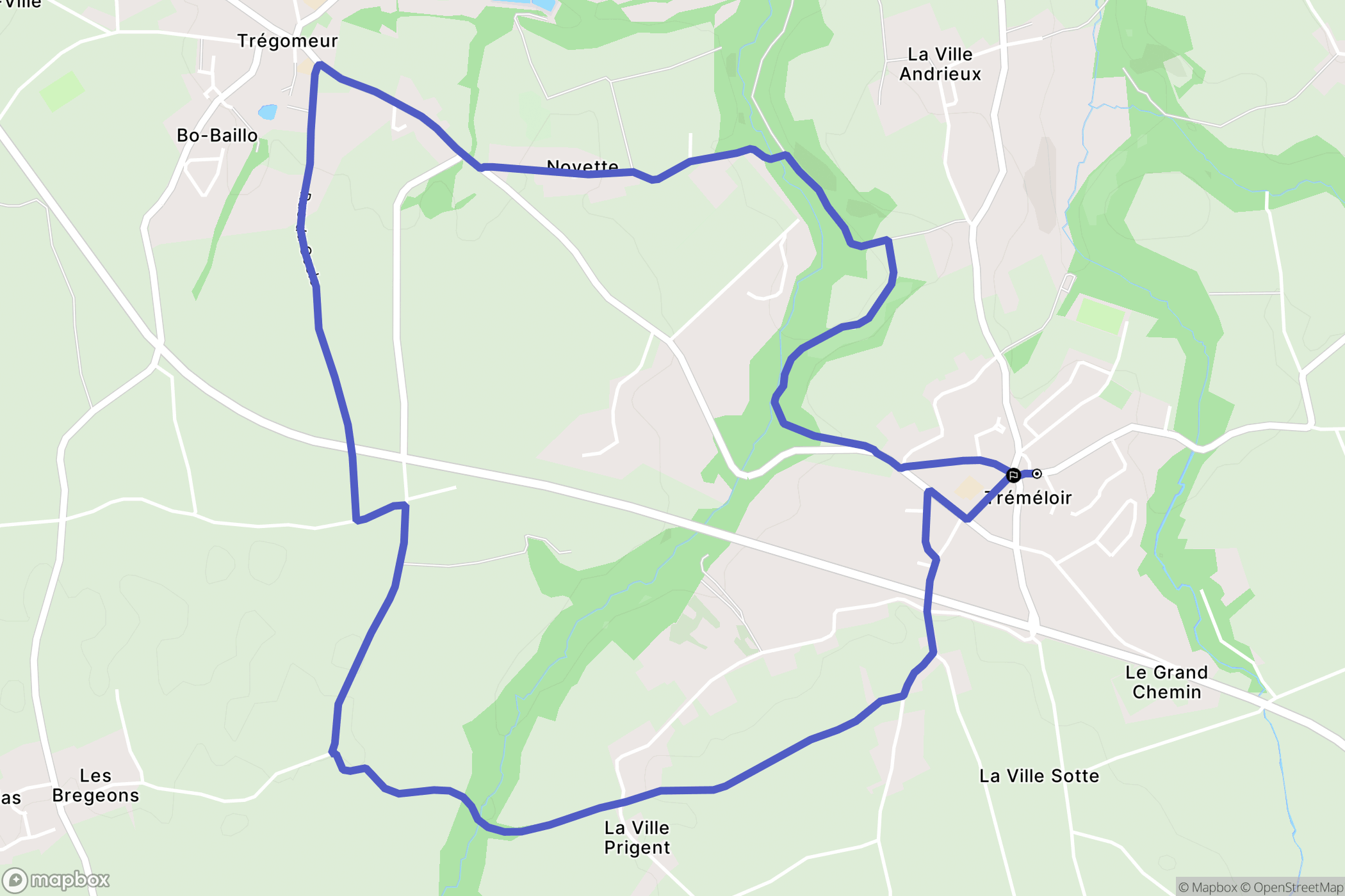 Pordic : carte du parcours de randonnée - France