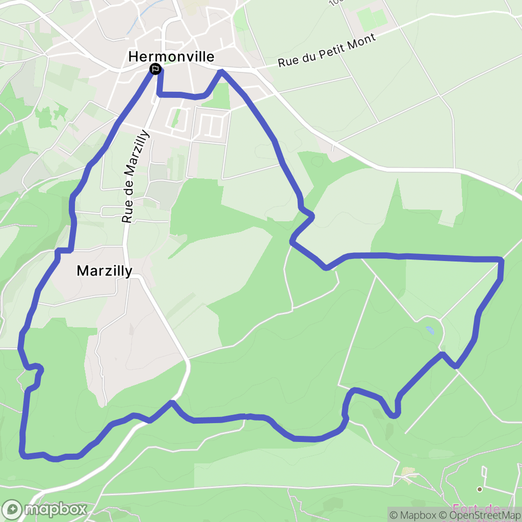 Hermonville : carte du parcours de randonnée - France