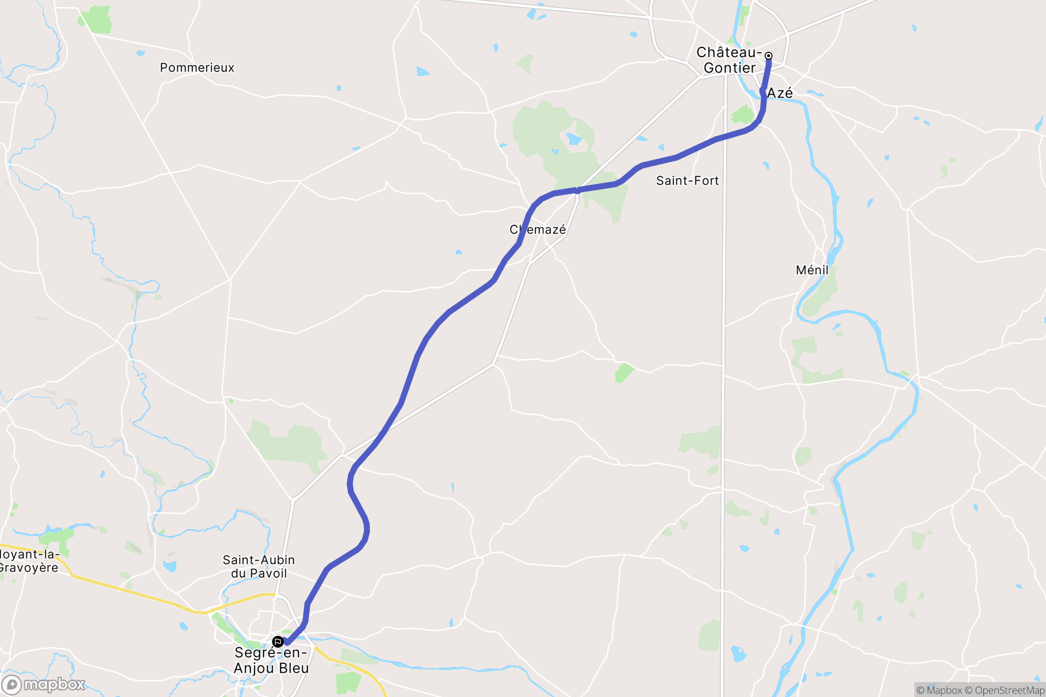 Château-Gontier-sur-Mayenne : carte du parcours de randonnée - France
