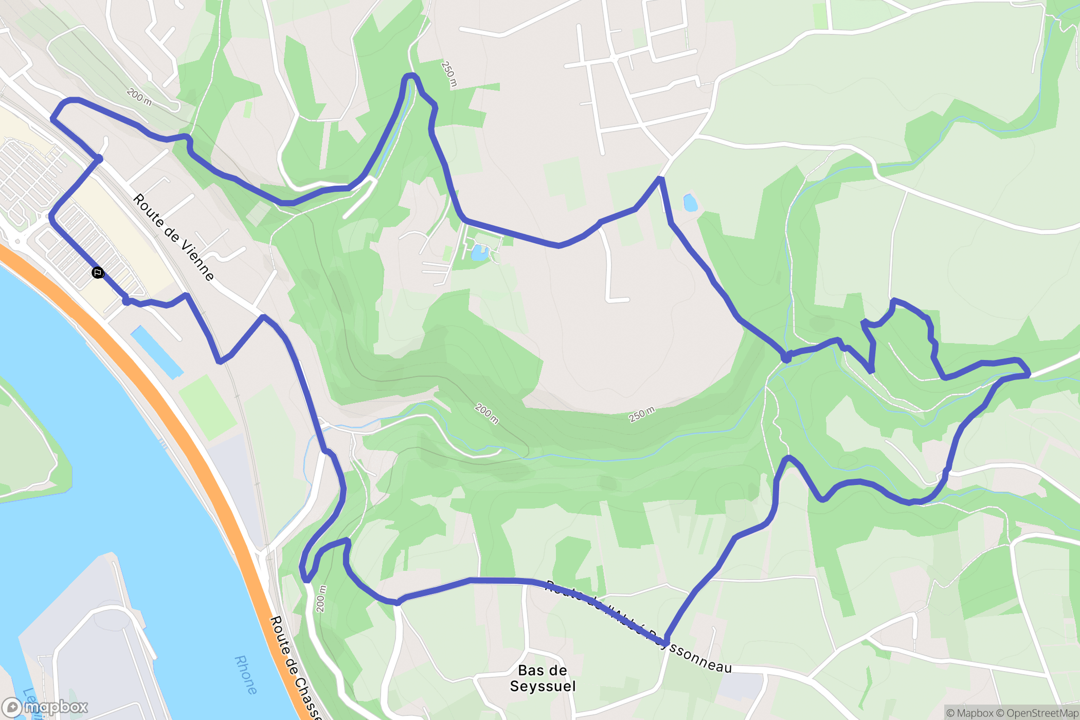 Chasse-sur-Rhône : carte du parcours de randonnée - France