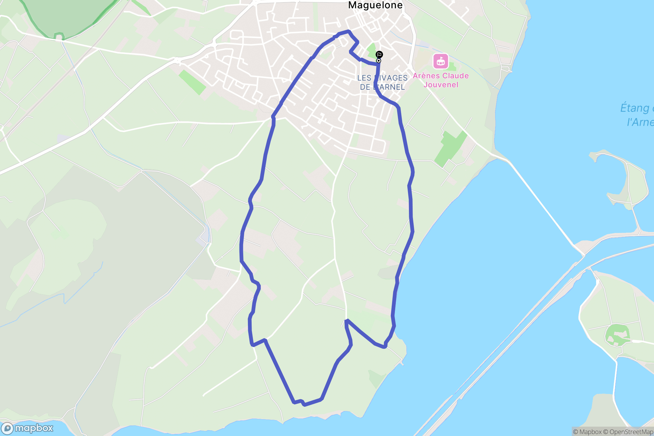 Villeneuve-lès-Maguelone : carte du parcours de randonnée - France