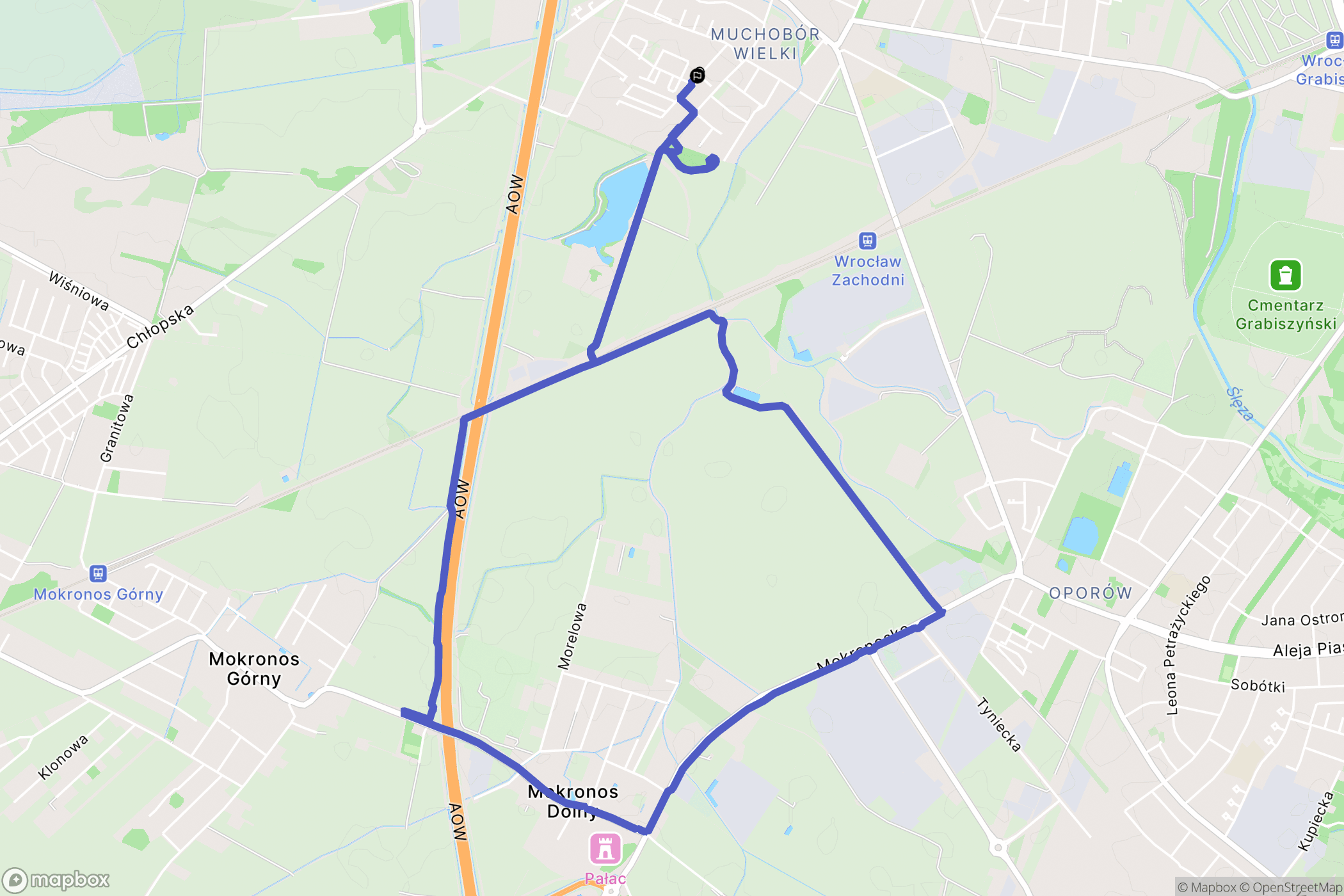 Wrocław: mapa trasy - Poland