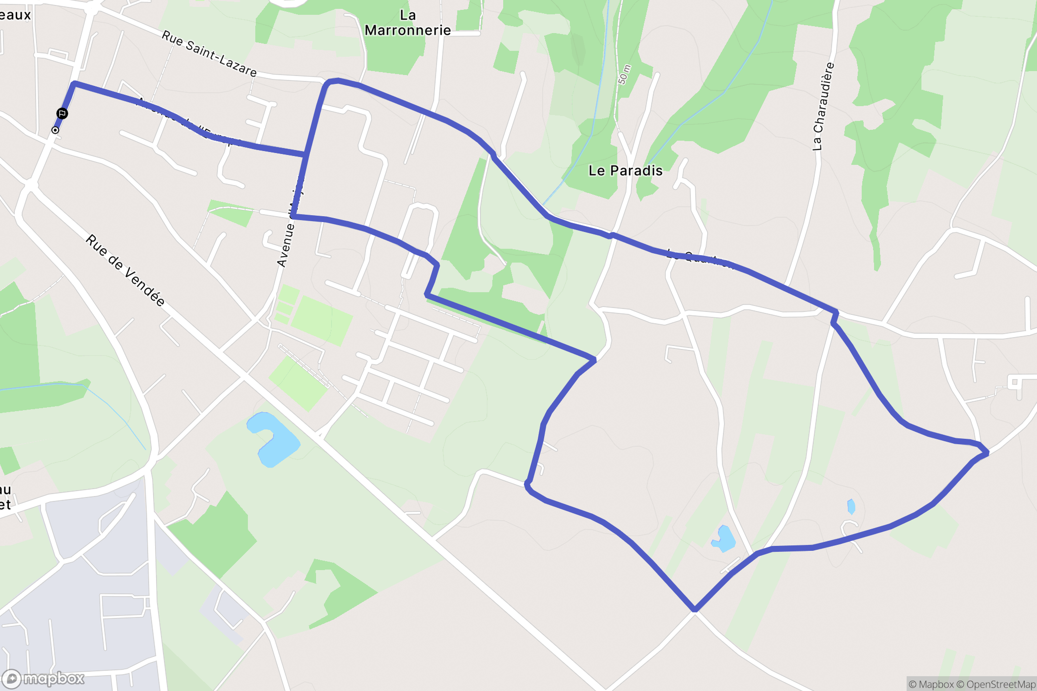 Orée-d'Anjou : carte du parcours de randonnée - France