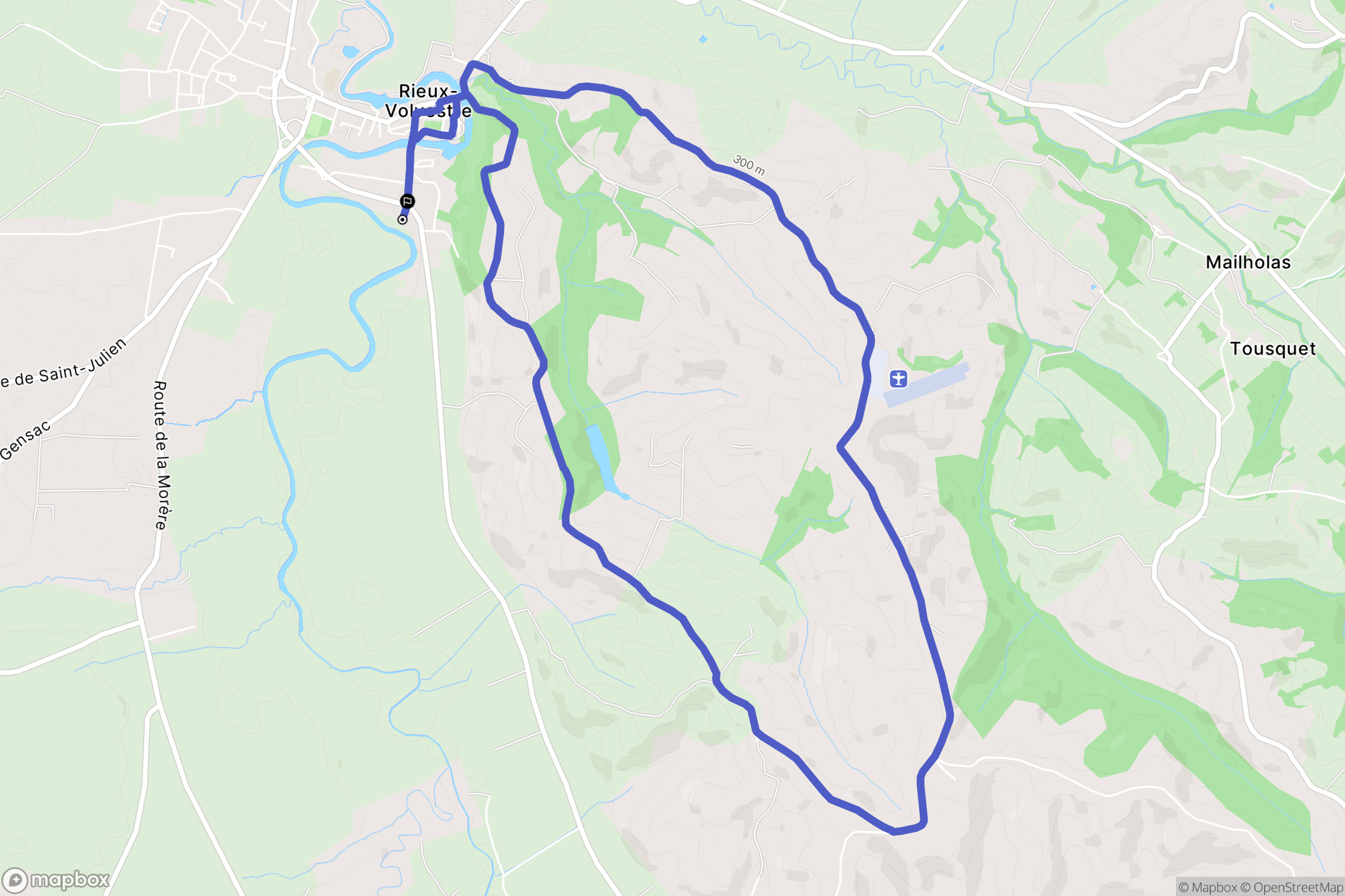 Rieux-Volvestre : carte du parcours de randonnée - France