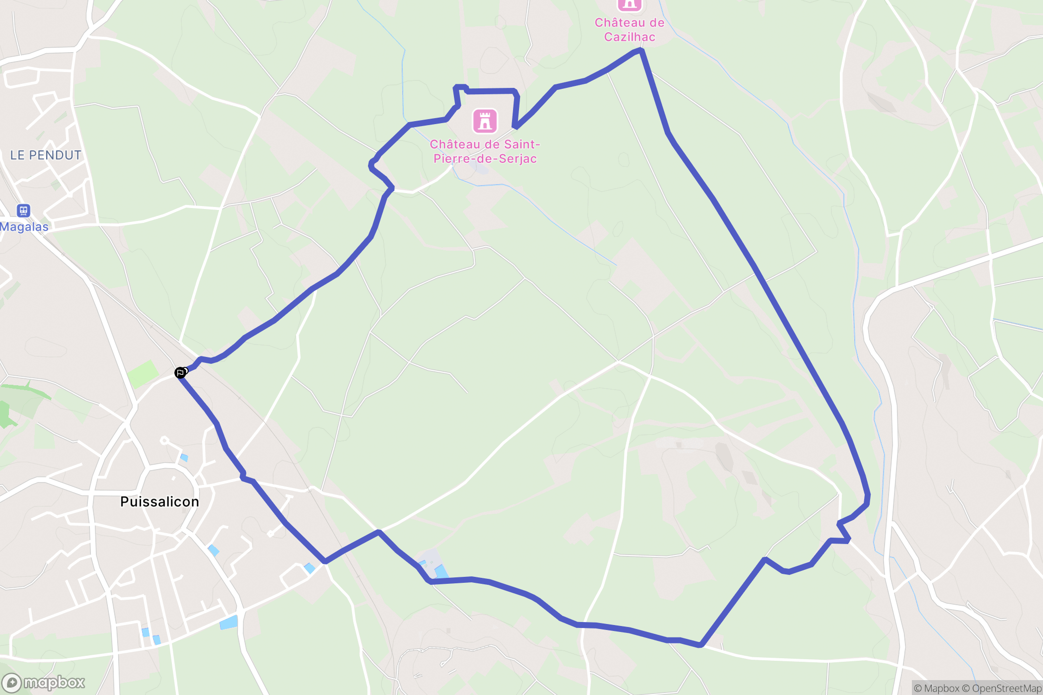Puissalicon : carte du parcours de randonnée - France