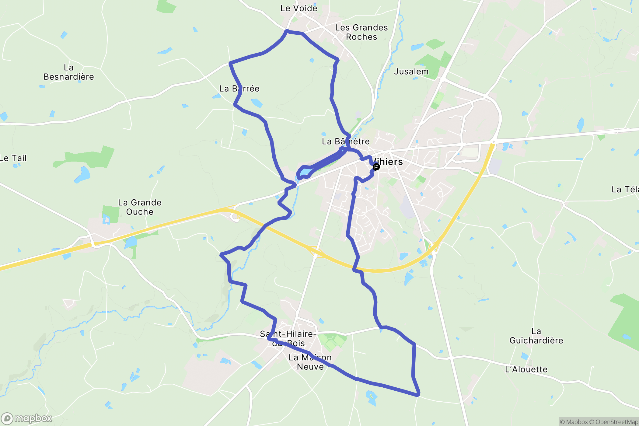 Lys-Haut-Layon : carte du parcours de randonnée - France