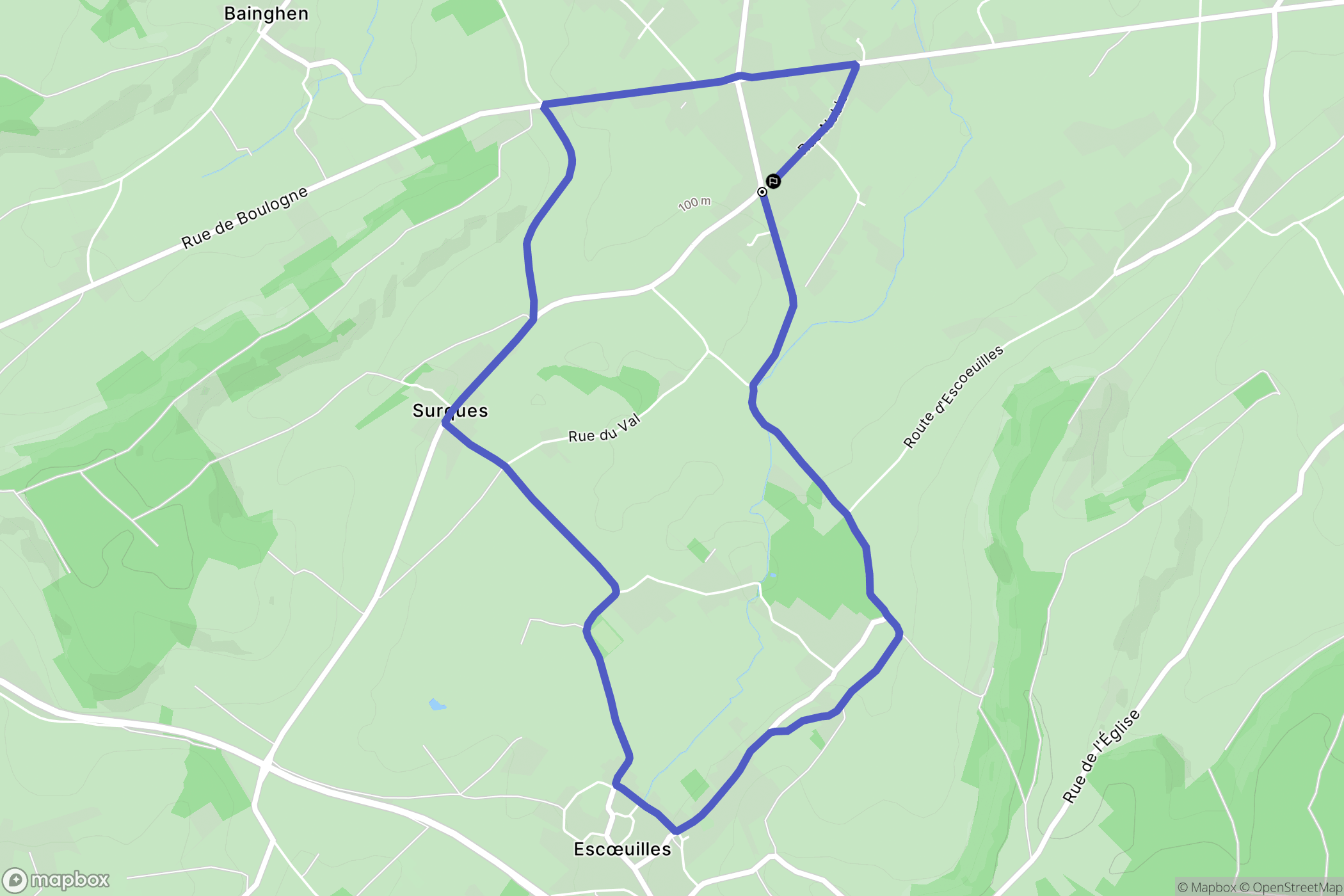 Surques : carte du parcours de randonnée - France
