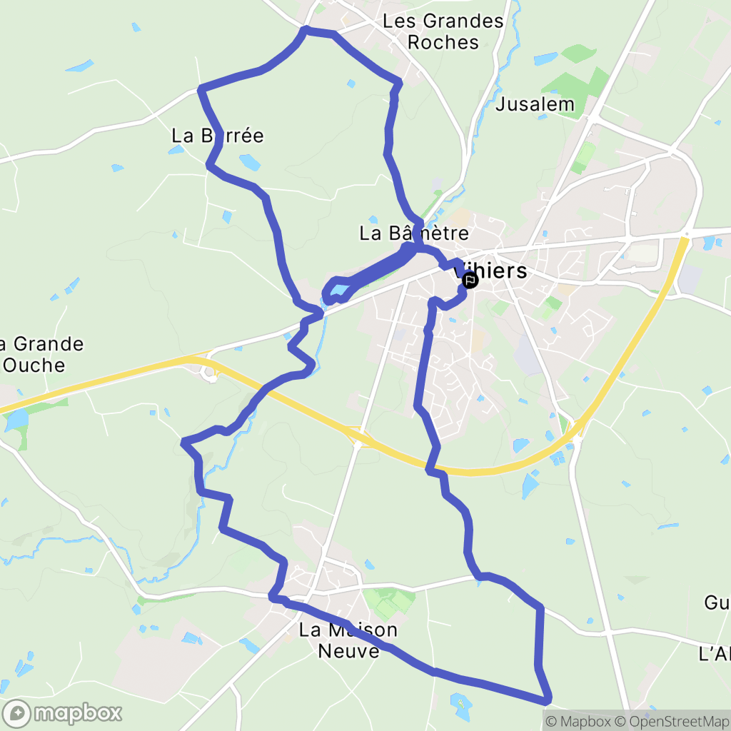 Lys-Haut-Layon : carte du parcours de randonnée - France
