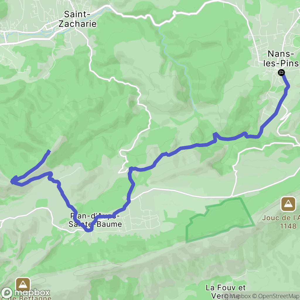 Nans-les-Pins : carte du parcours de randonnée - France